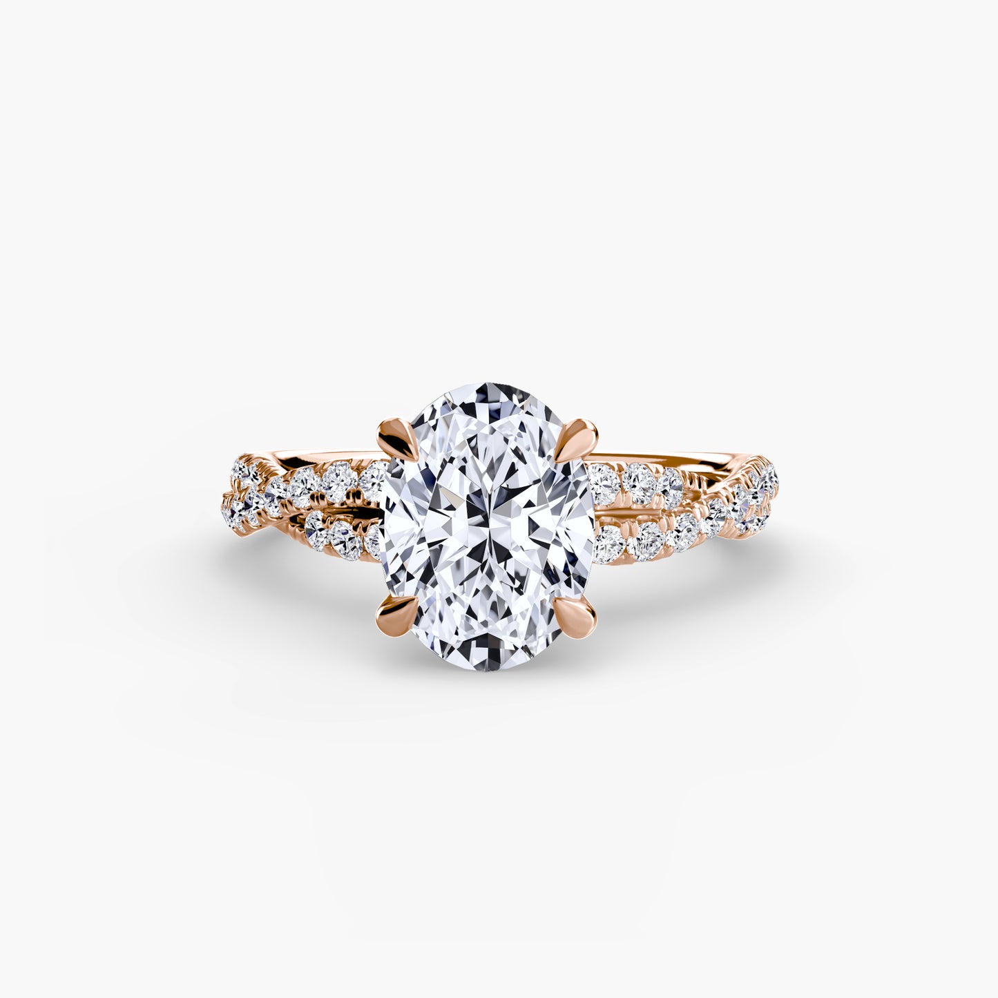 The Ever-Twined diamond ring with Twisted Pavé band