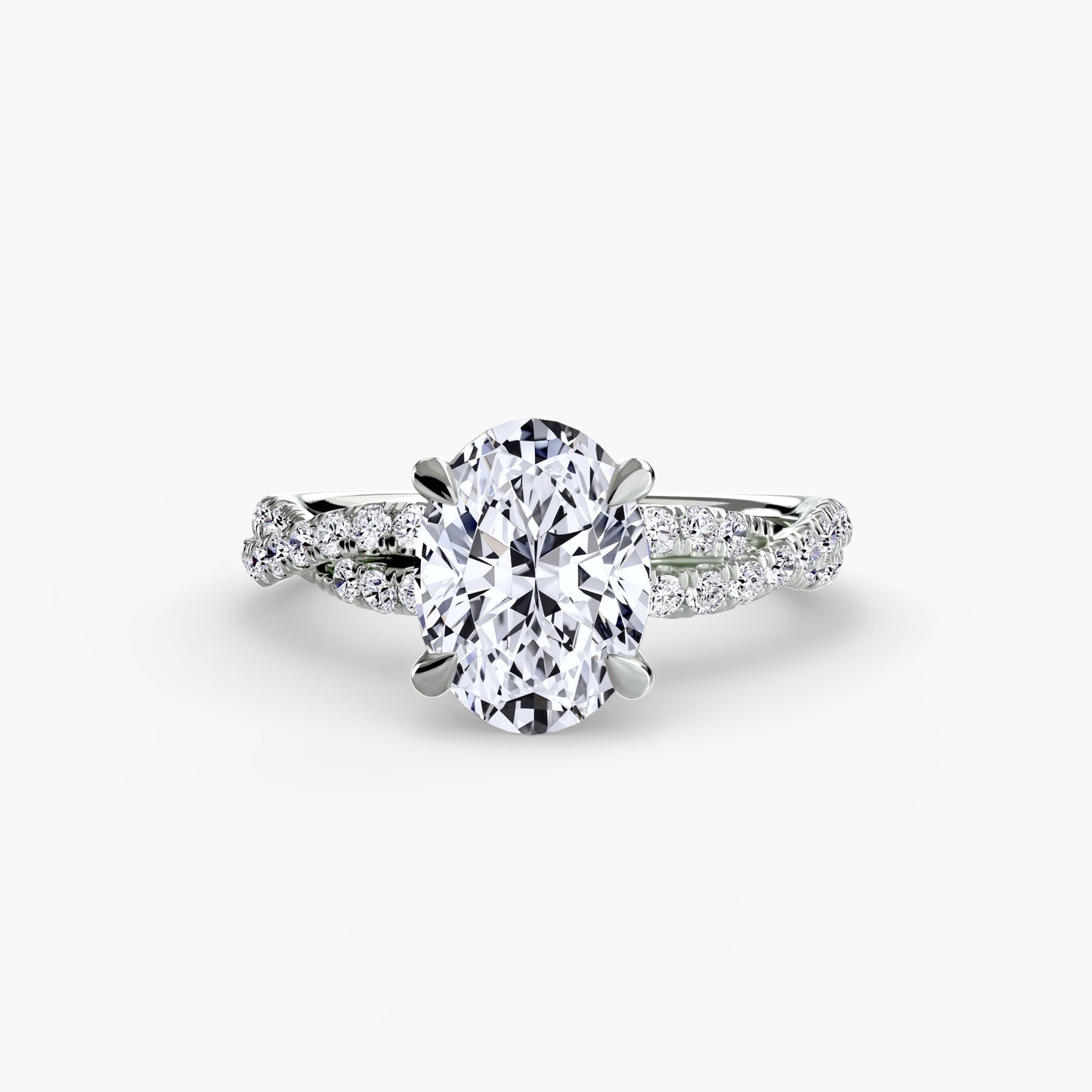 The Ever-Twined diamond ring with Twisted Pavé band
