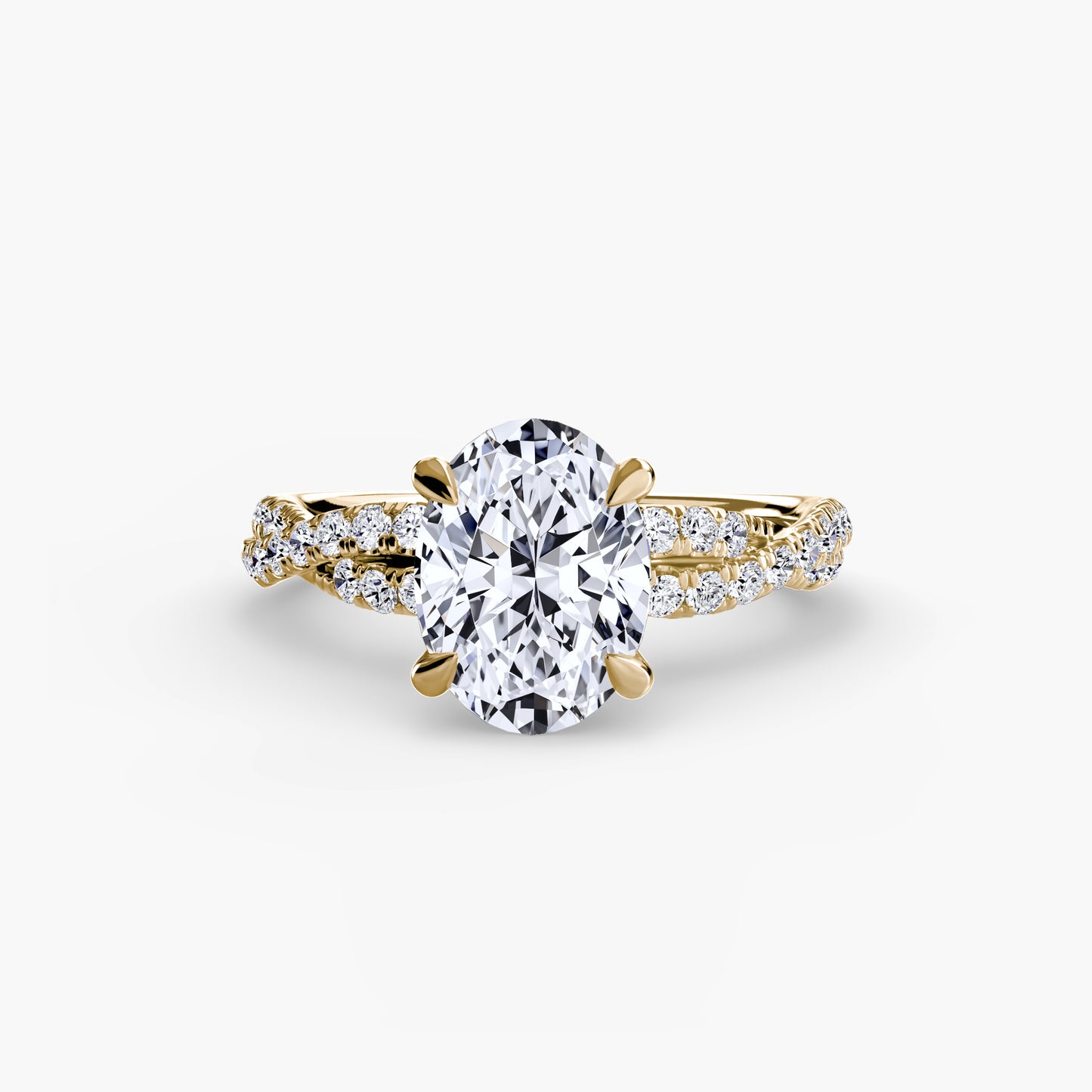 The Ever-Twined diamond ring with Twisted Pavé band