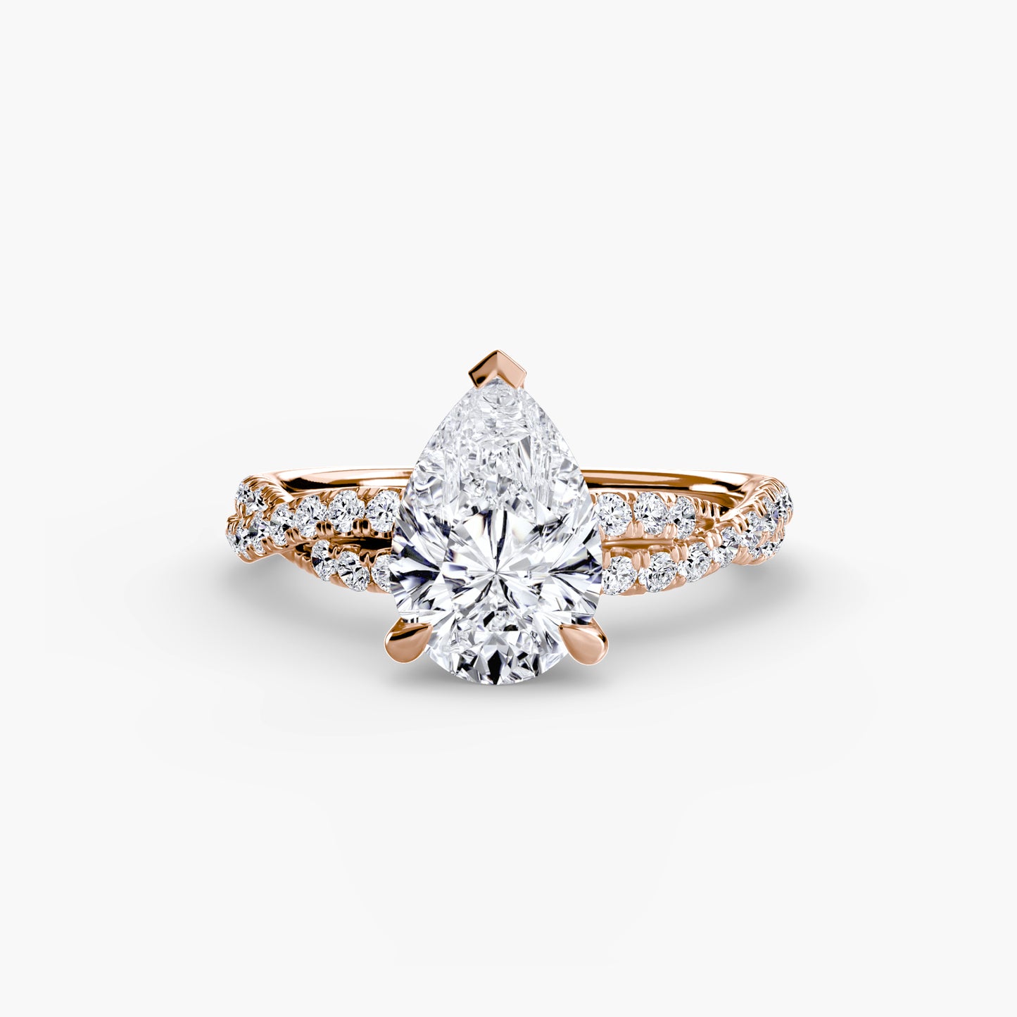 The Ever-Twined diamond ring with Twisted Pavé band
