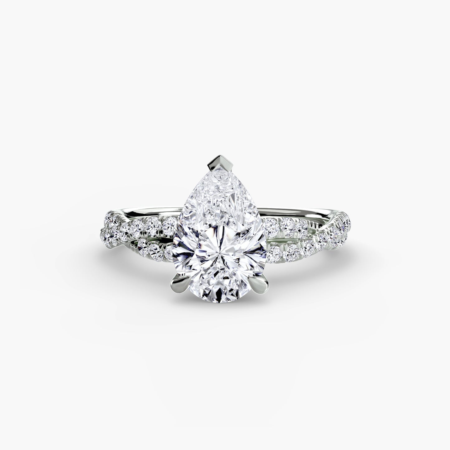 The Ever-Twined diamond ring with Twisted Pavé band