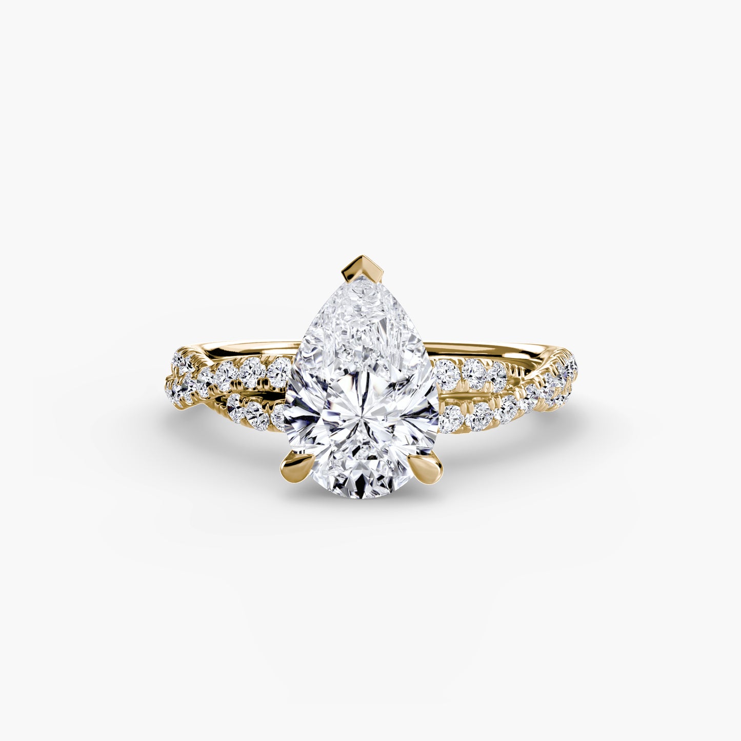 The Ever-Twined diamond ring with Twisted Pavé band