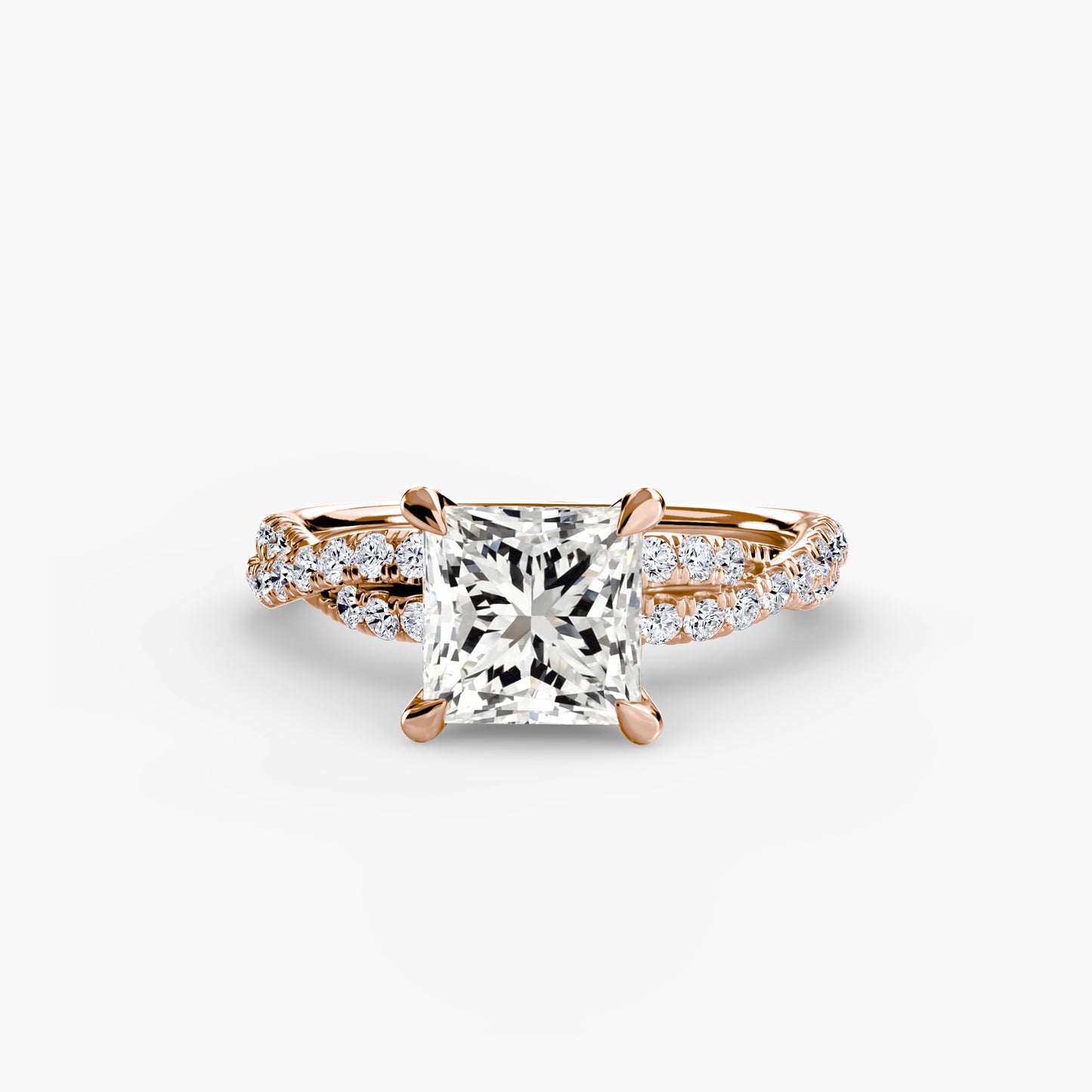 The Ever-Twined diamond ring with Twisted Pavé band