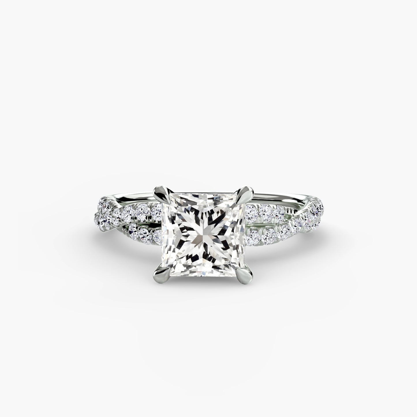 The Ever-Twined diamond ring with Twisted Pavé band