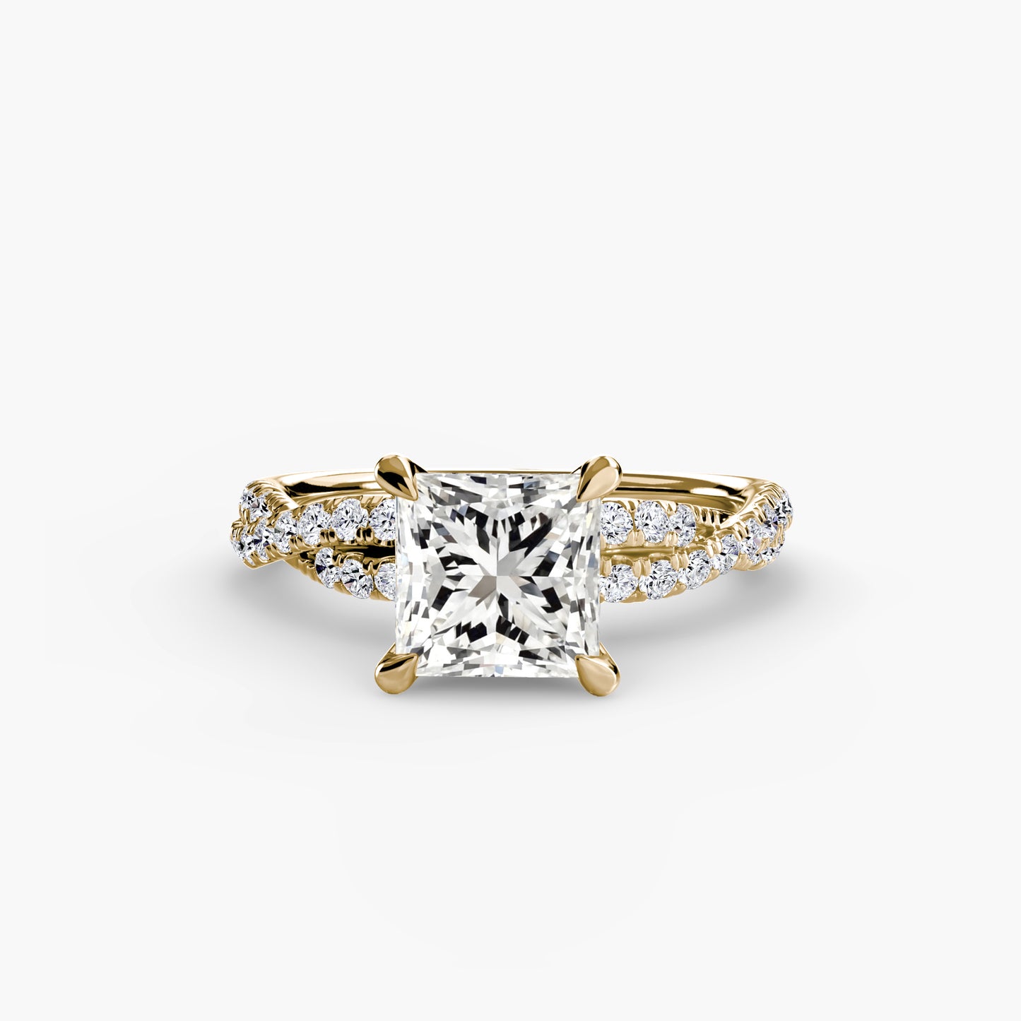 The Ever-Twined diamond ring with Twisted Pavé band