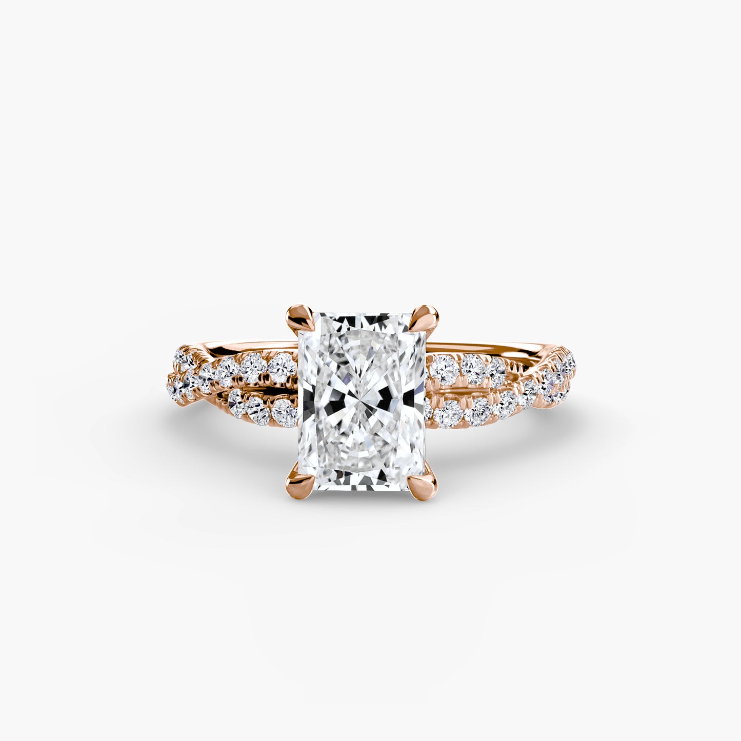 The Ever-Twined diamond ring with Twisted Pavé band