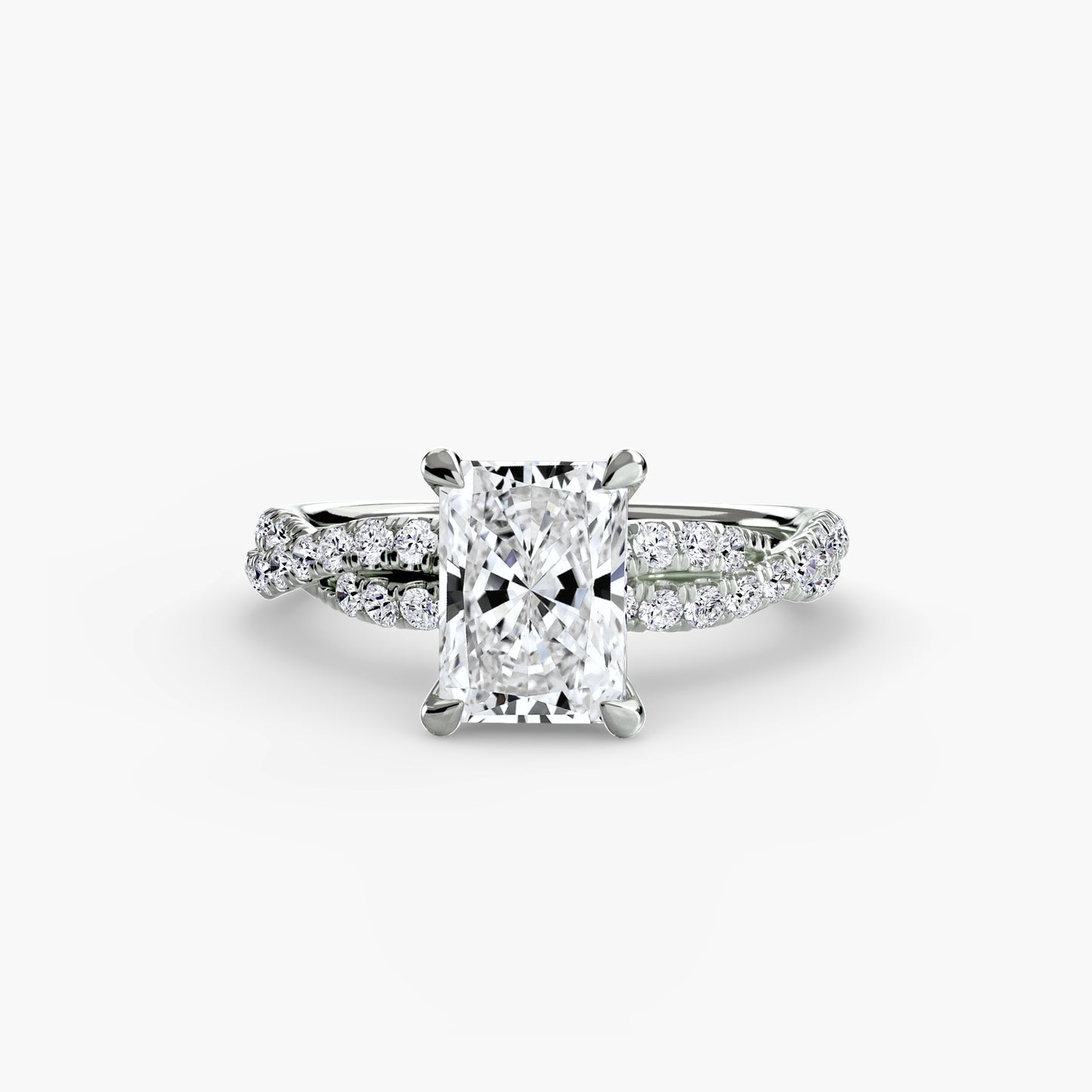The Ever-Twined diamond ring with Twisted Pavé band