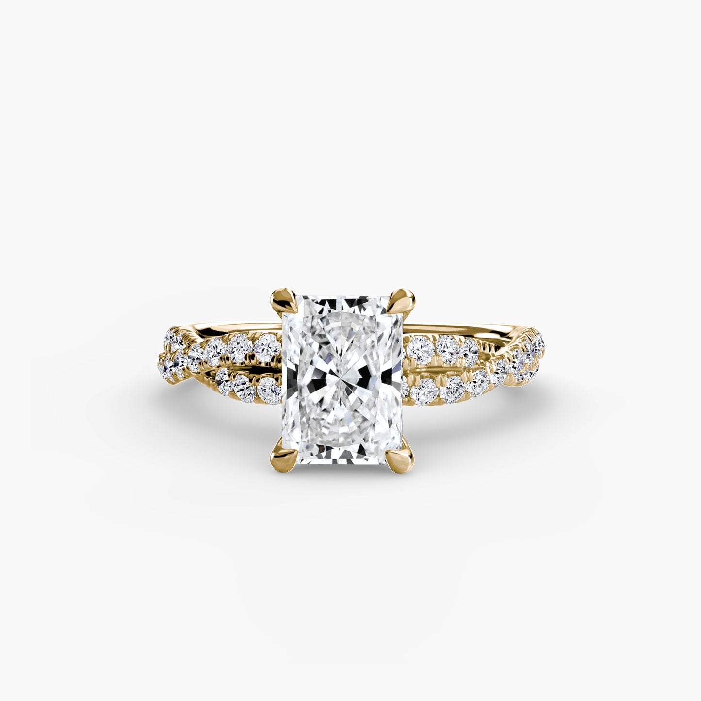 The Ever-Twined diamond ring with Twisted Pavé band