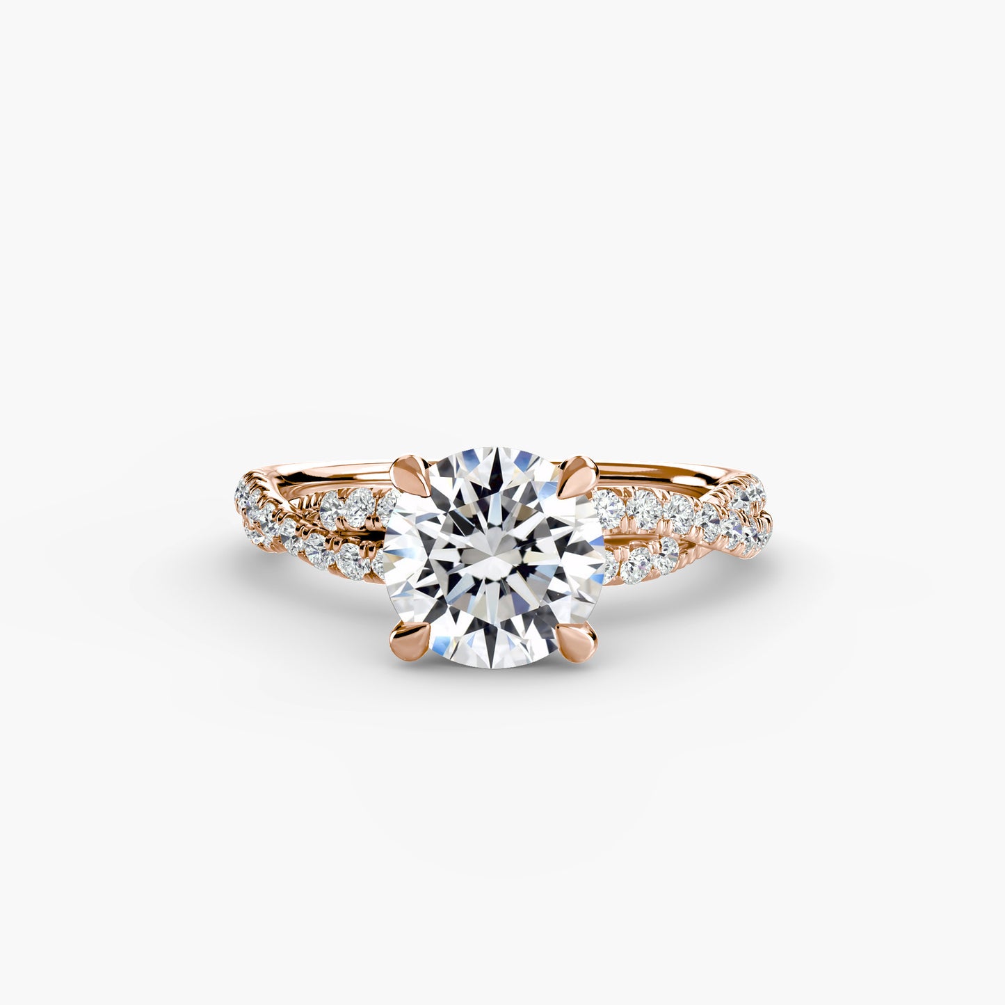 The Ever-Twined diamond ring with Twisted Pavé band