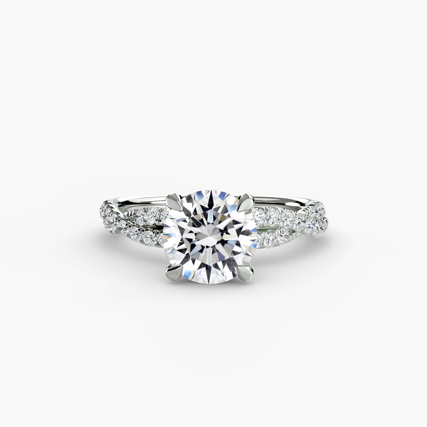 The Ever-Twined diamond ring with Twisted Pavé band