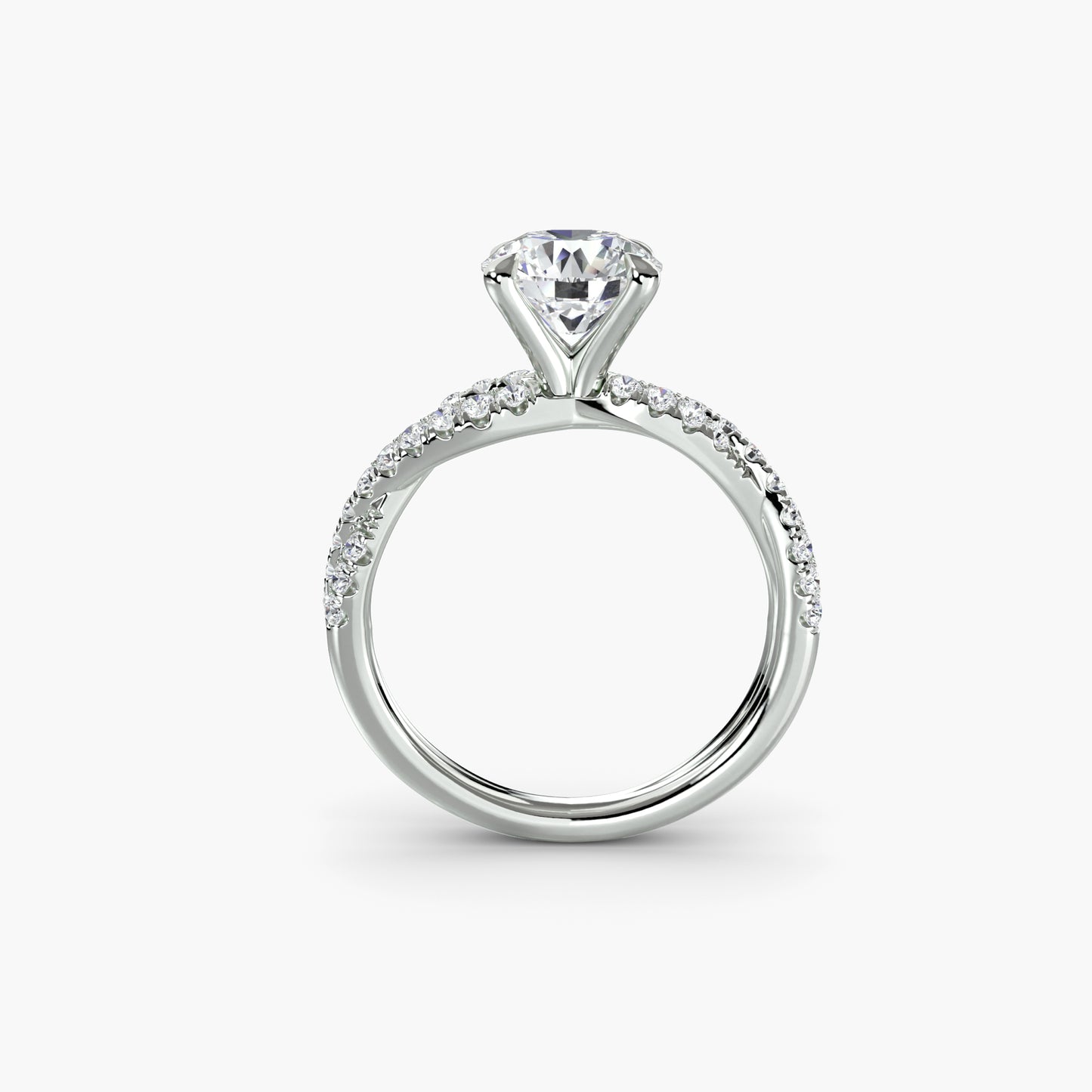 The Ever-Twined diamond ring with Twisted Pavé band