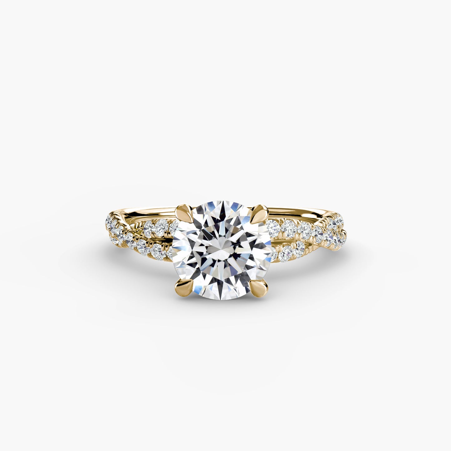 The Ever-Twined diamond ring with Twisted Pavé band