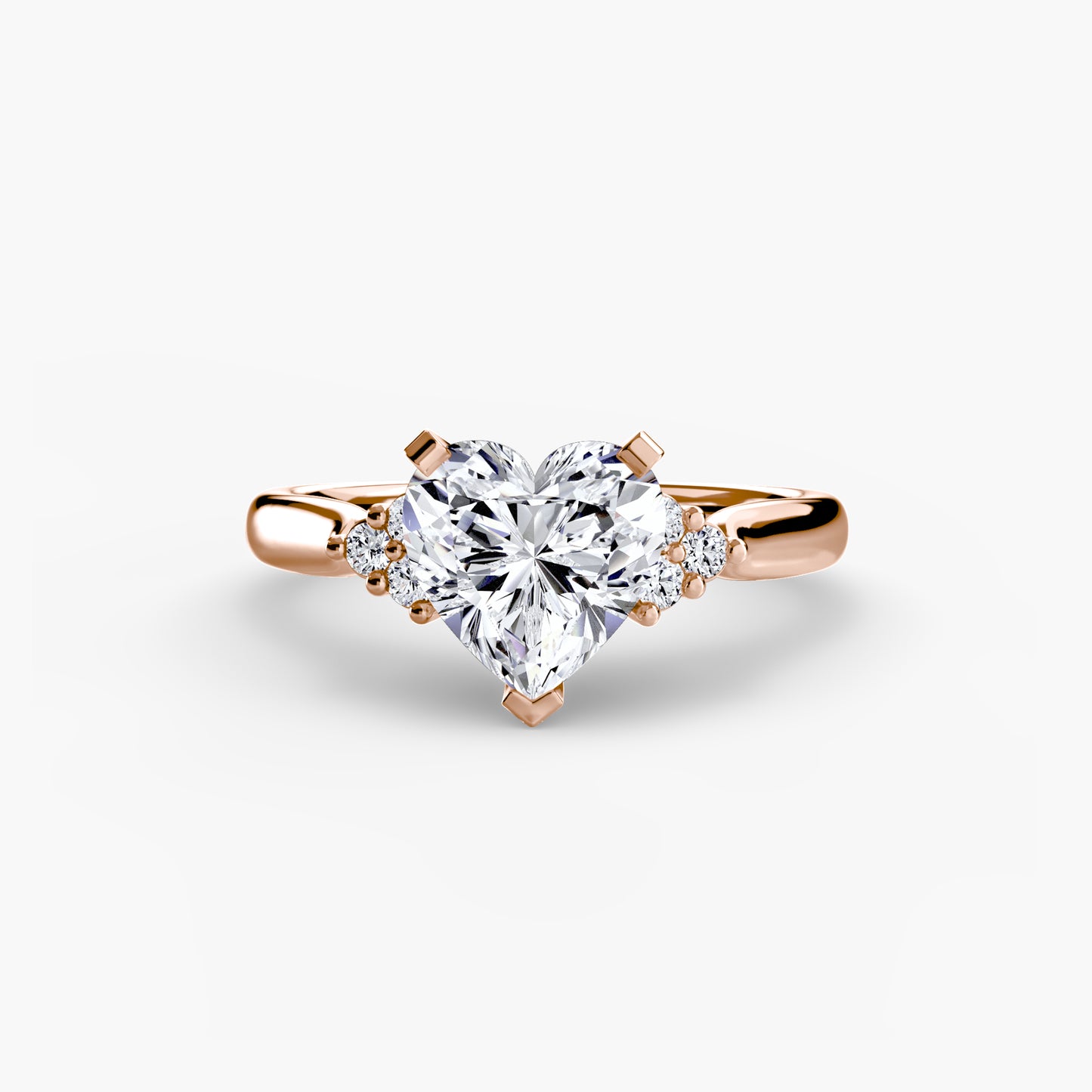 Solitaire with diamond Cluster Shoulders