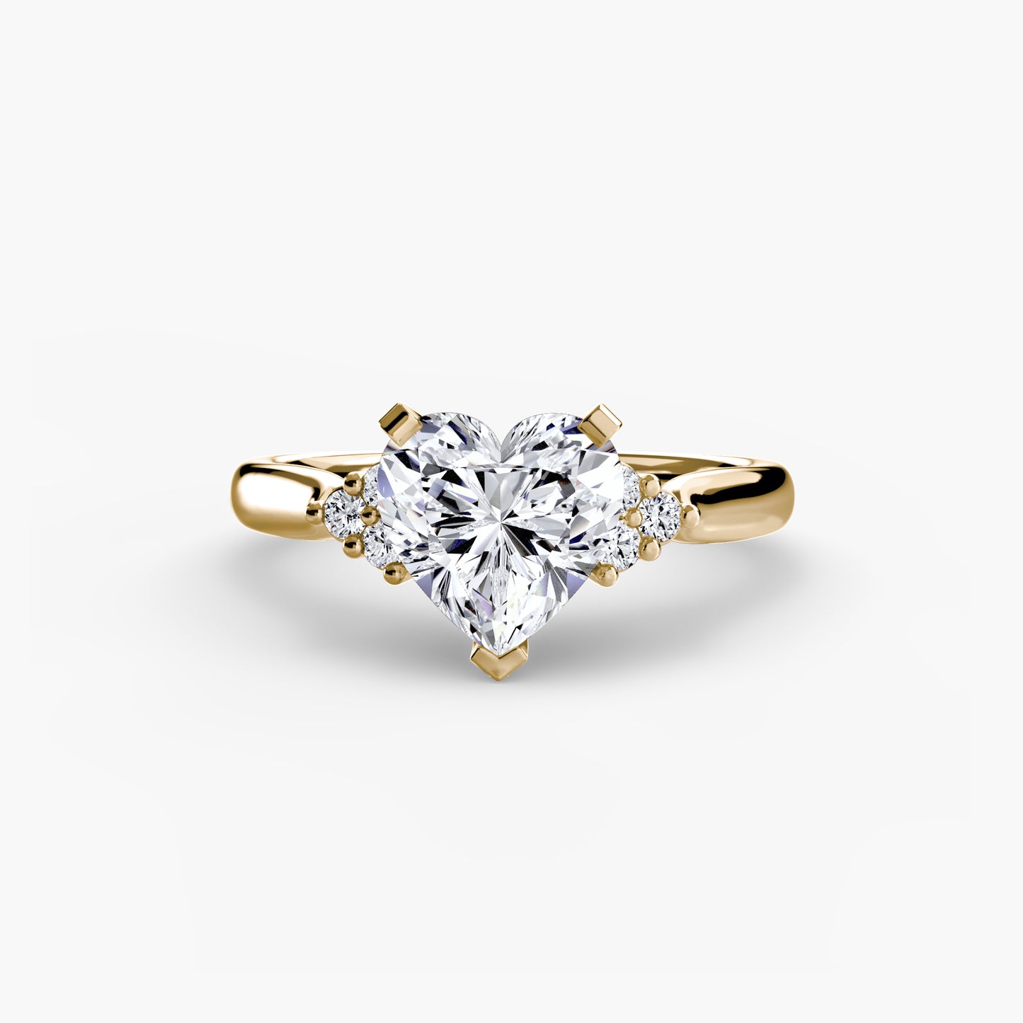 Solitaire with diamond Cluster Shoulders