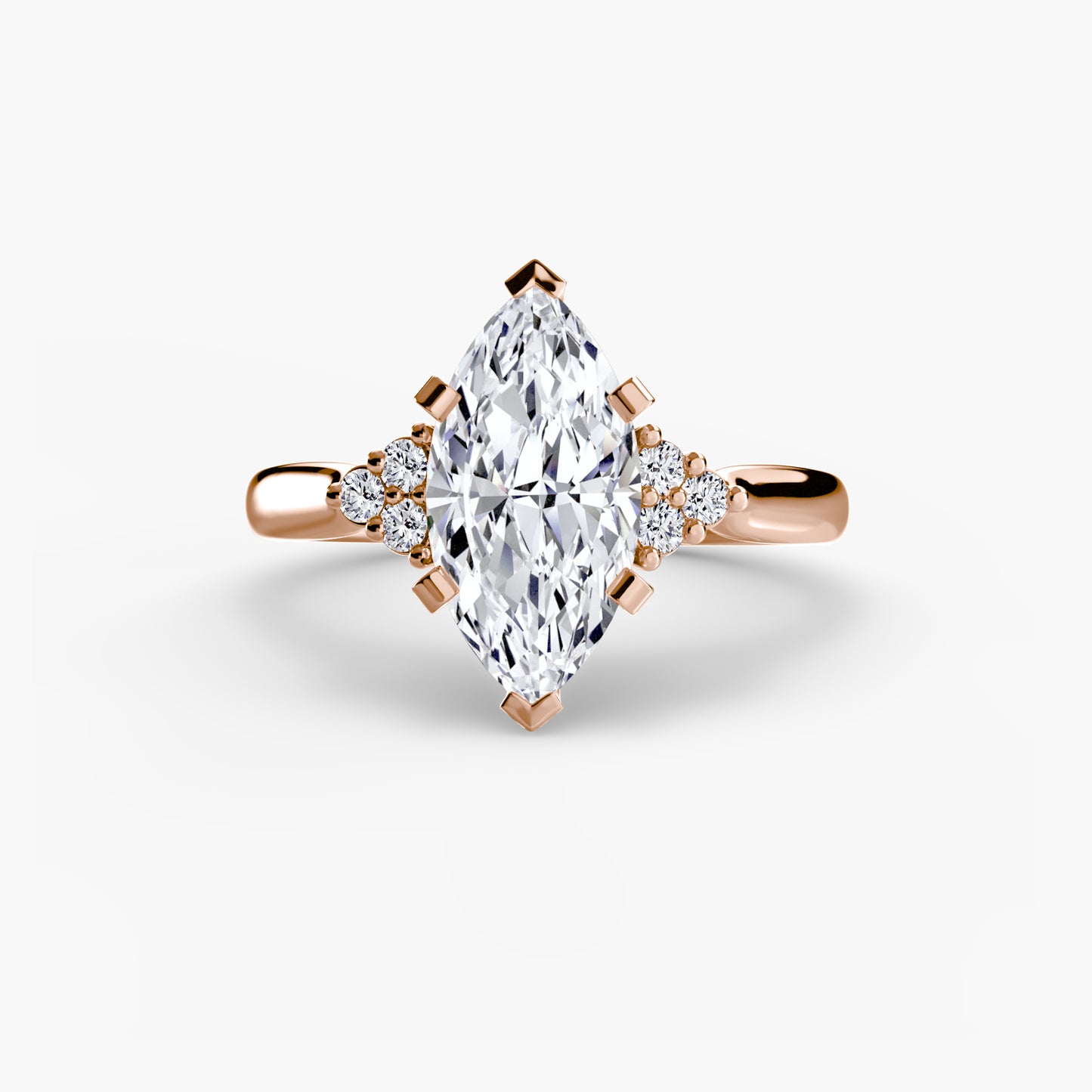 Solitaire with diamond Cluster Shoulders