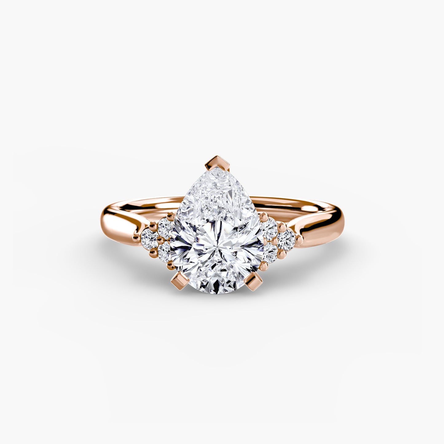 Solitaire with diamond Cluster Shoulders