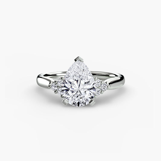 Solitaire with diamond Cluster Shoulders