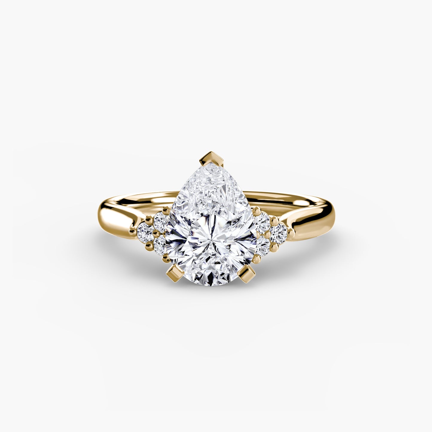 Solitaire with diamond Cluster Shoulders