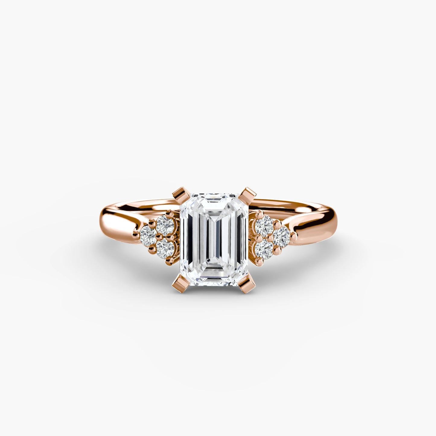 Solitaire with diamond Cluster Shoulders