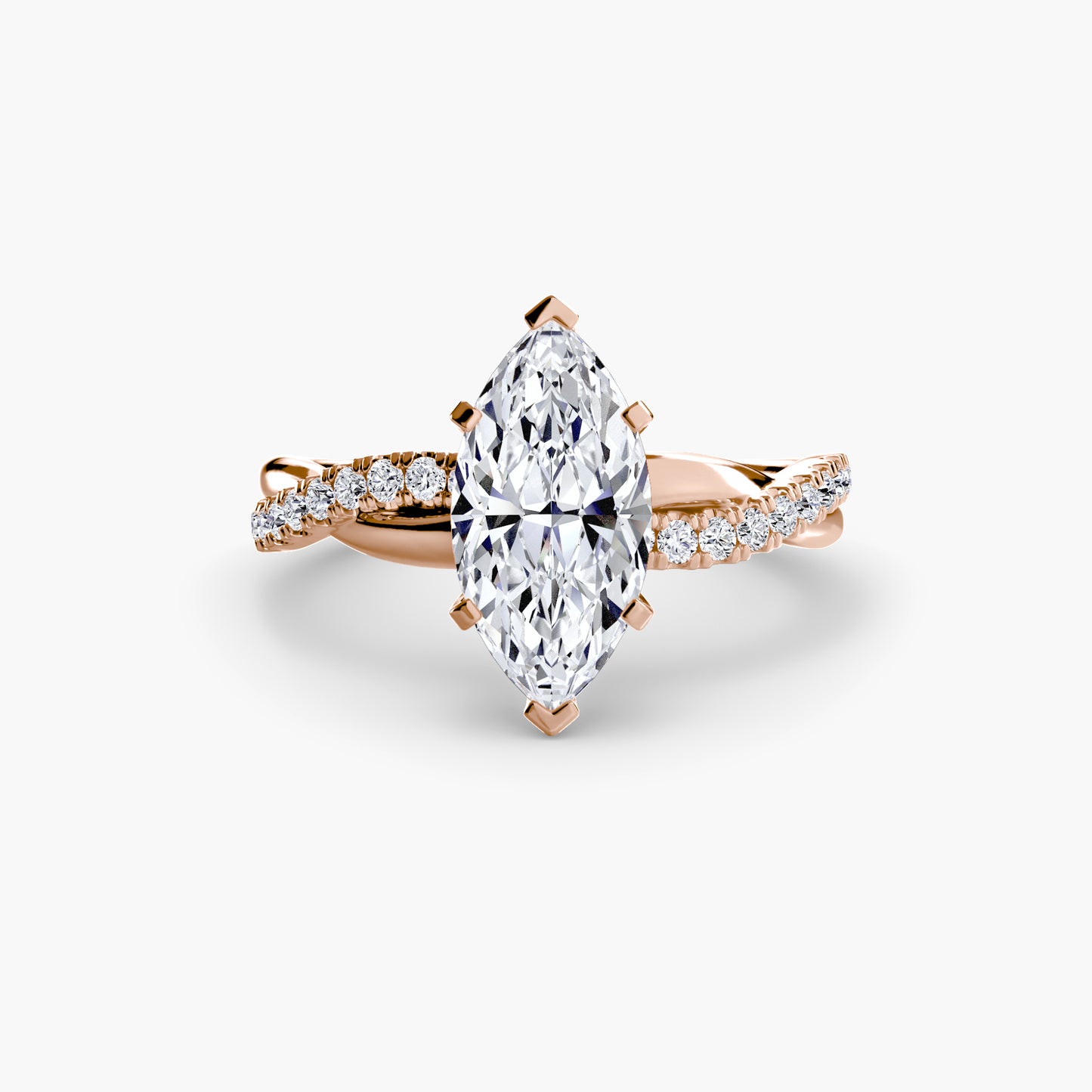 Signature bypass diamond Twist Pavé Ring