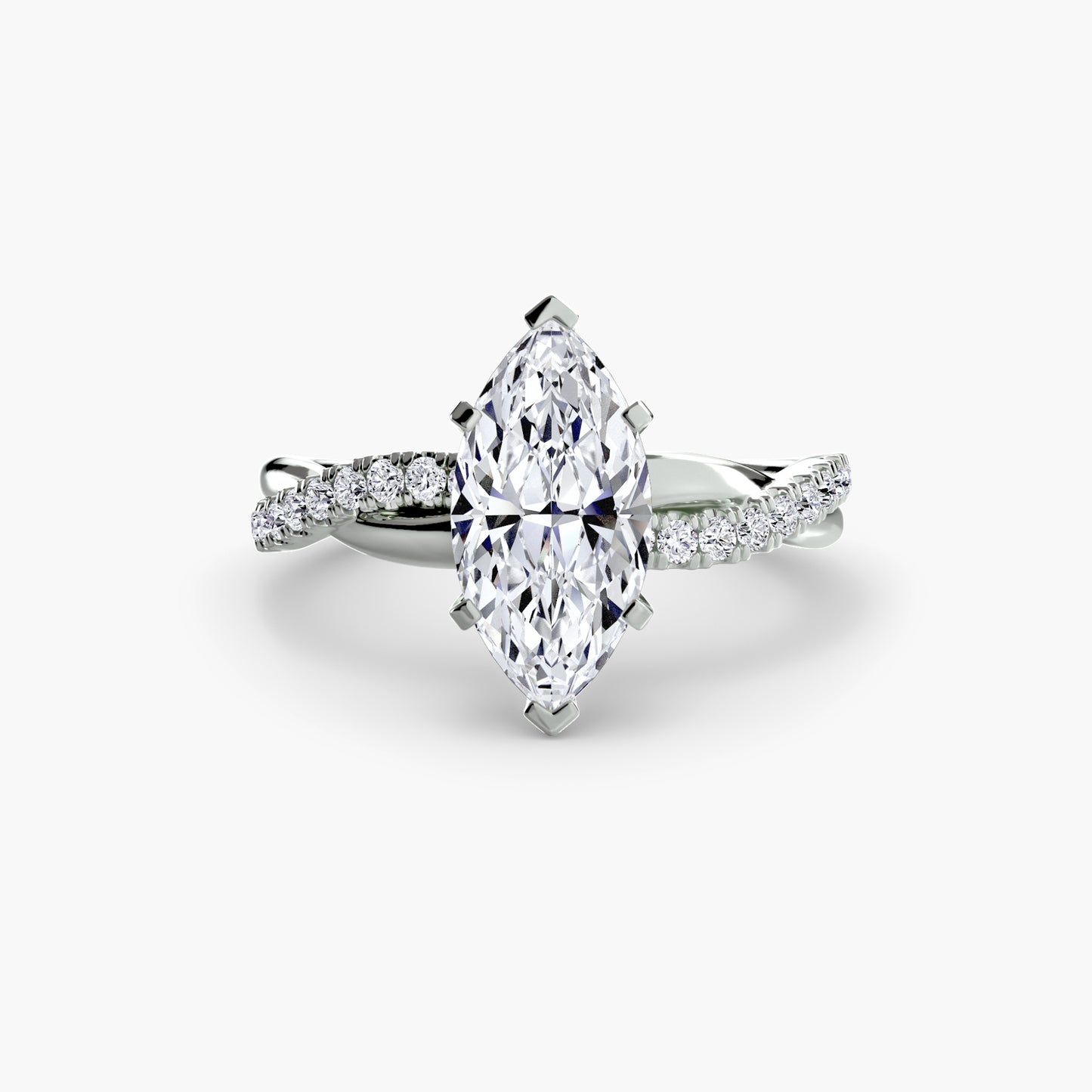 Signature bypass diamond Twist Pavé Ring
