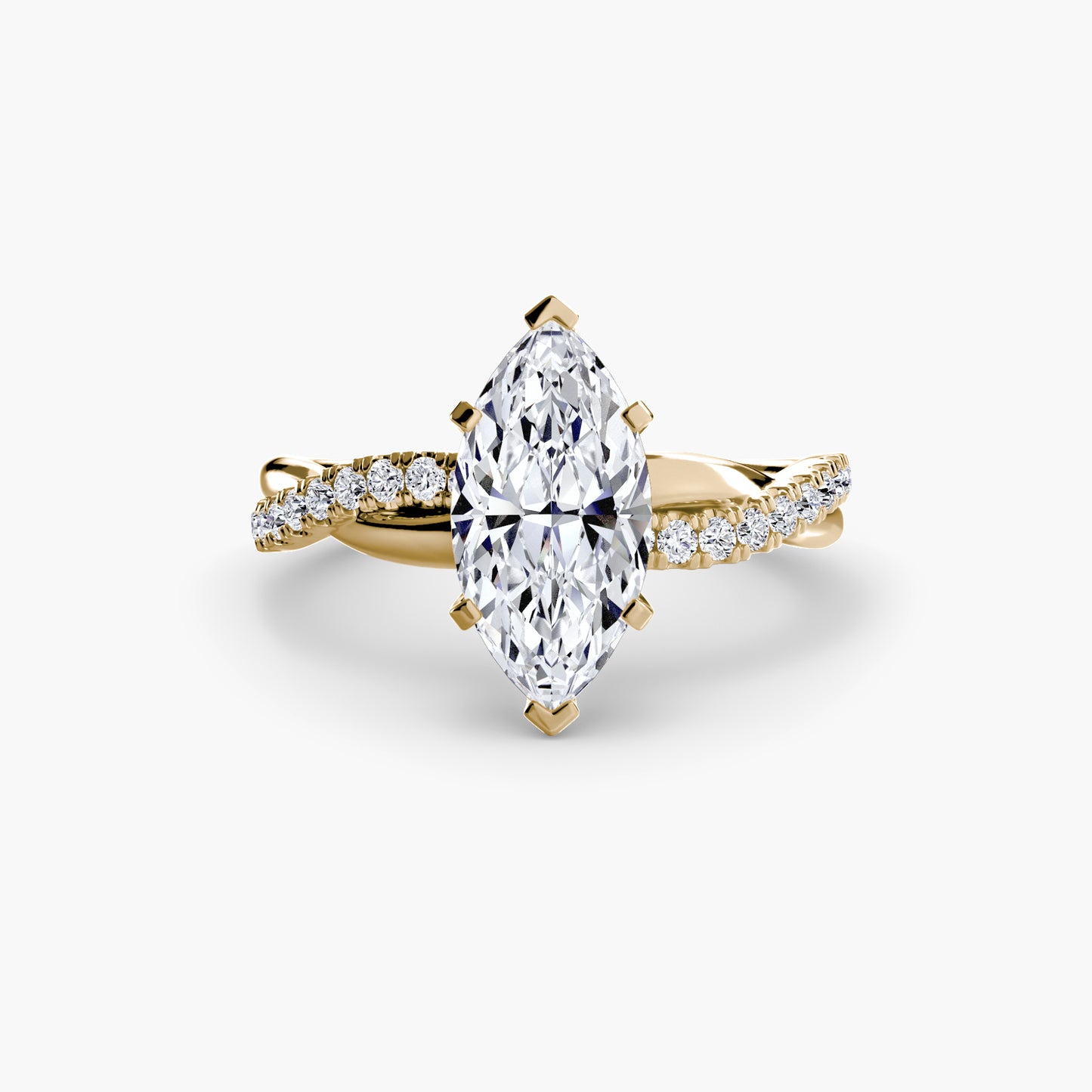 Signature bypass diamond Twist Pavé Ring
