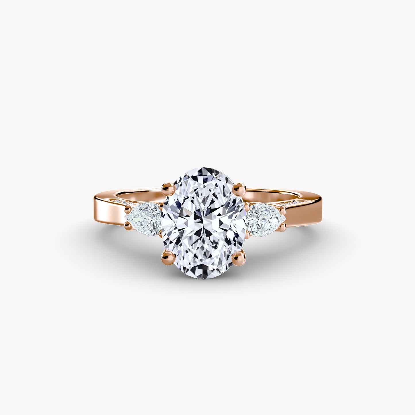 Seraphina Three Stone diamond with Pavé Shoulders