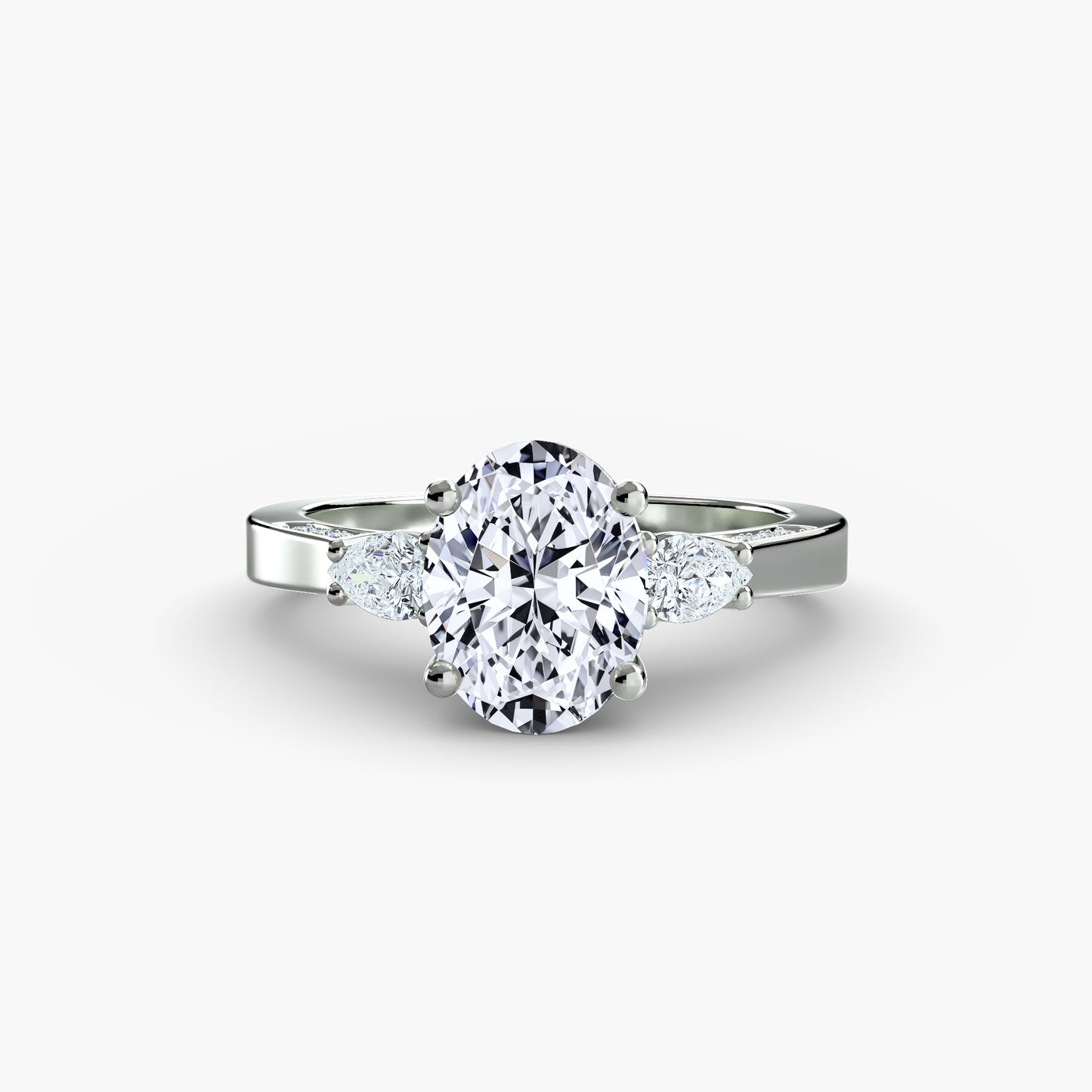 Seraphina Three Stone diamond with Pavé Shoulders