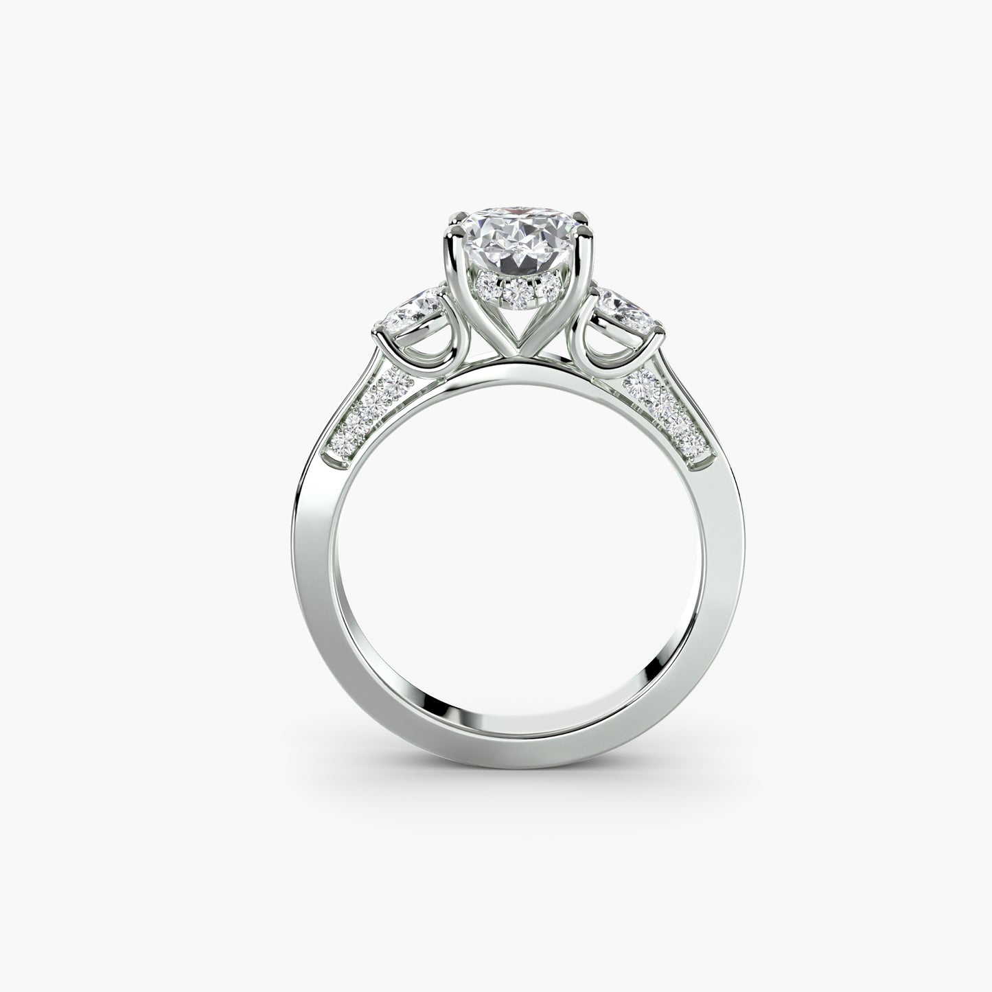 Seraphina Three Stone diamond with Pavé Shoulders