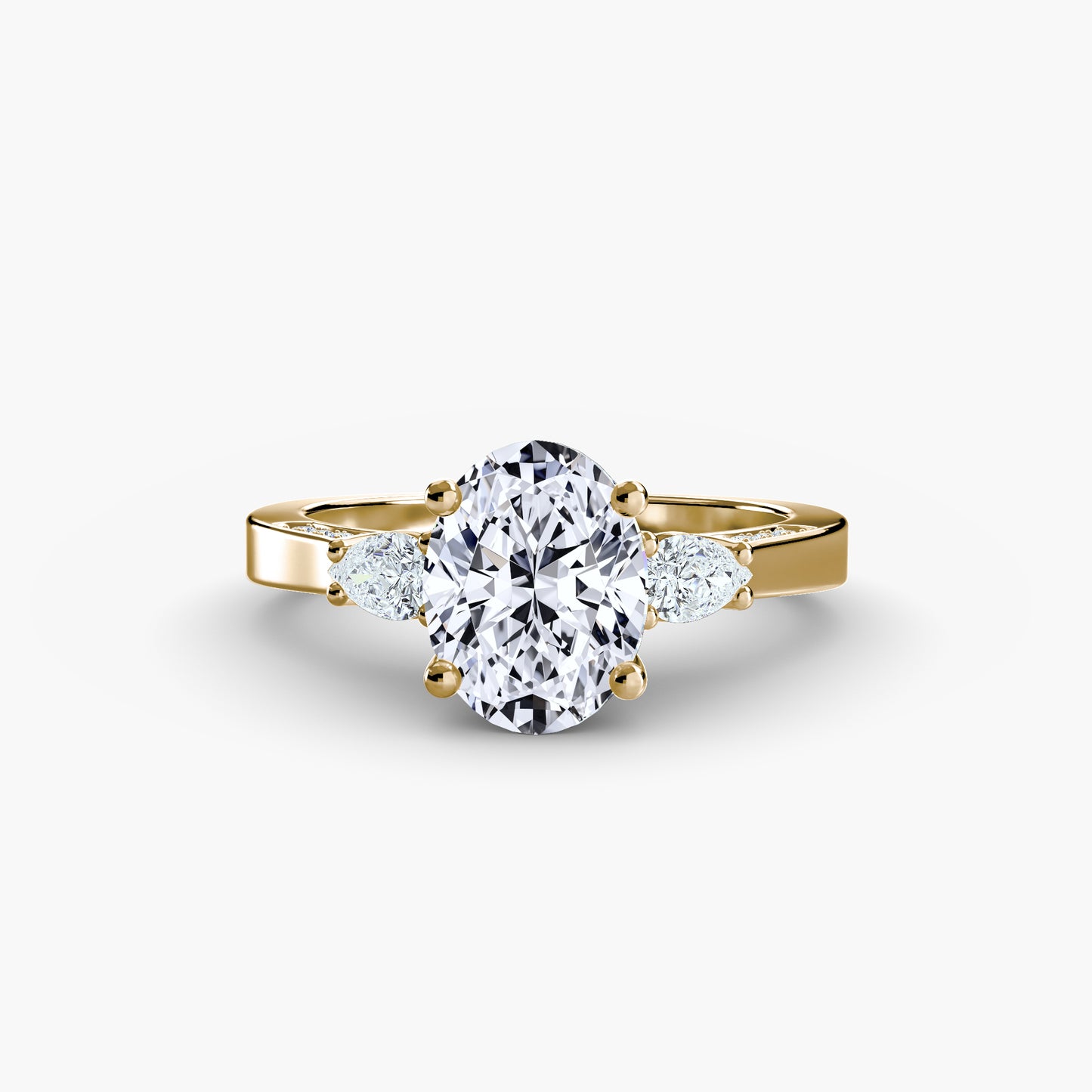 Seraphina Three Stone diamond with Pavé Shoulders