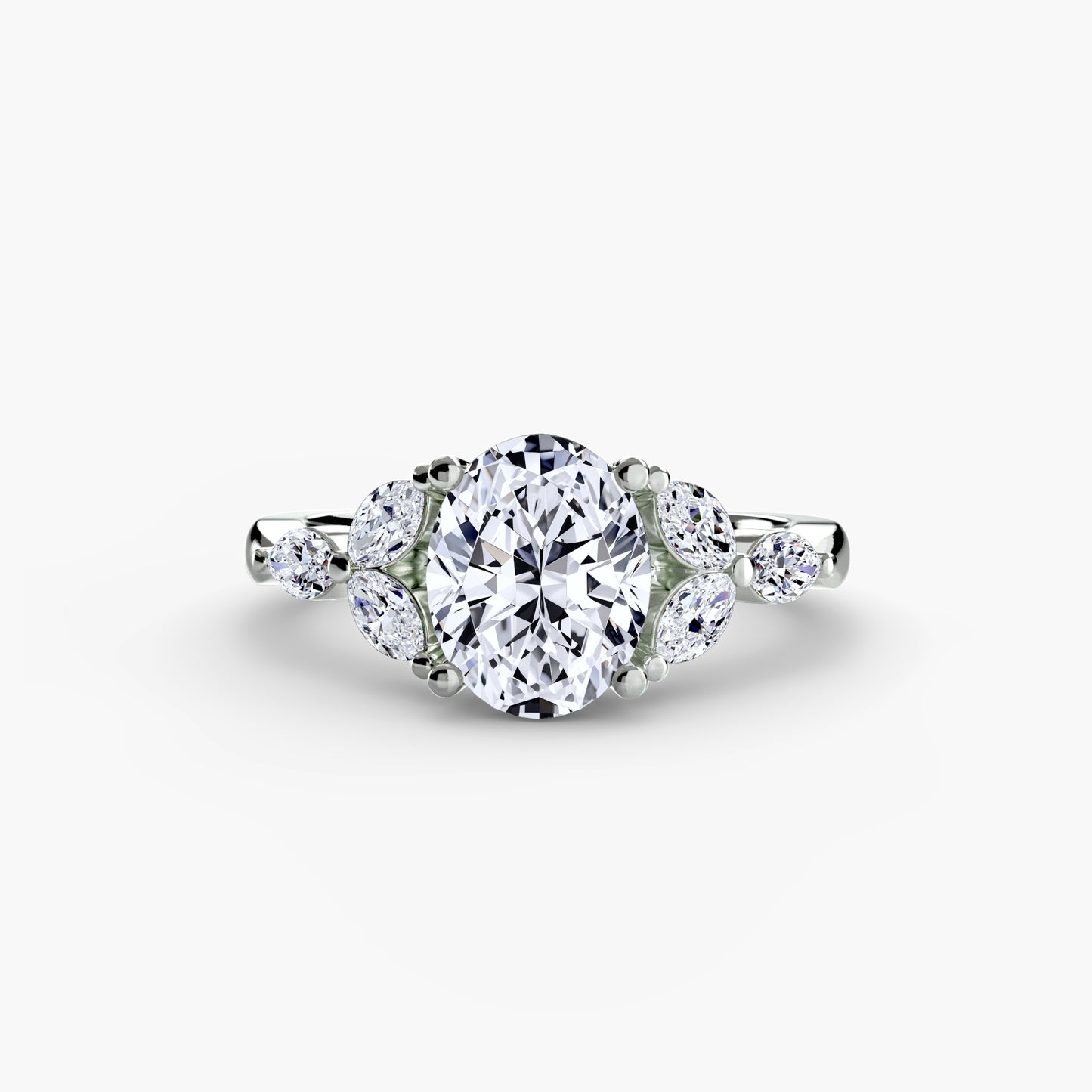 Magnolia blossom diamond Cluster Ring