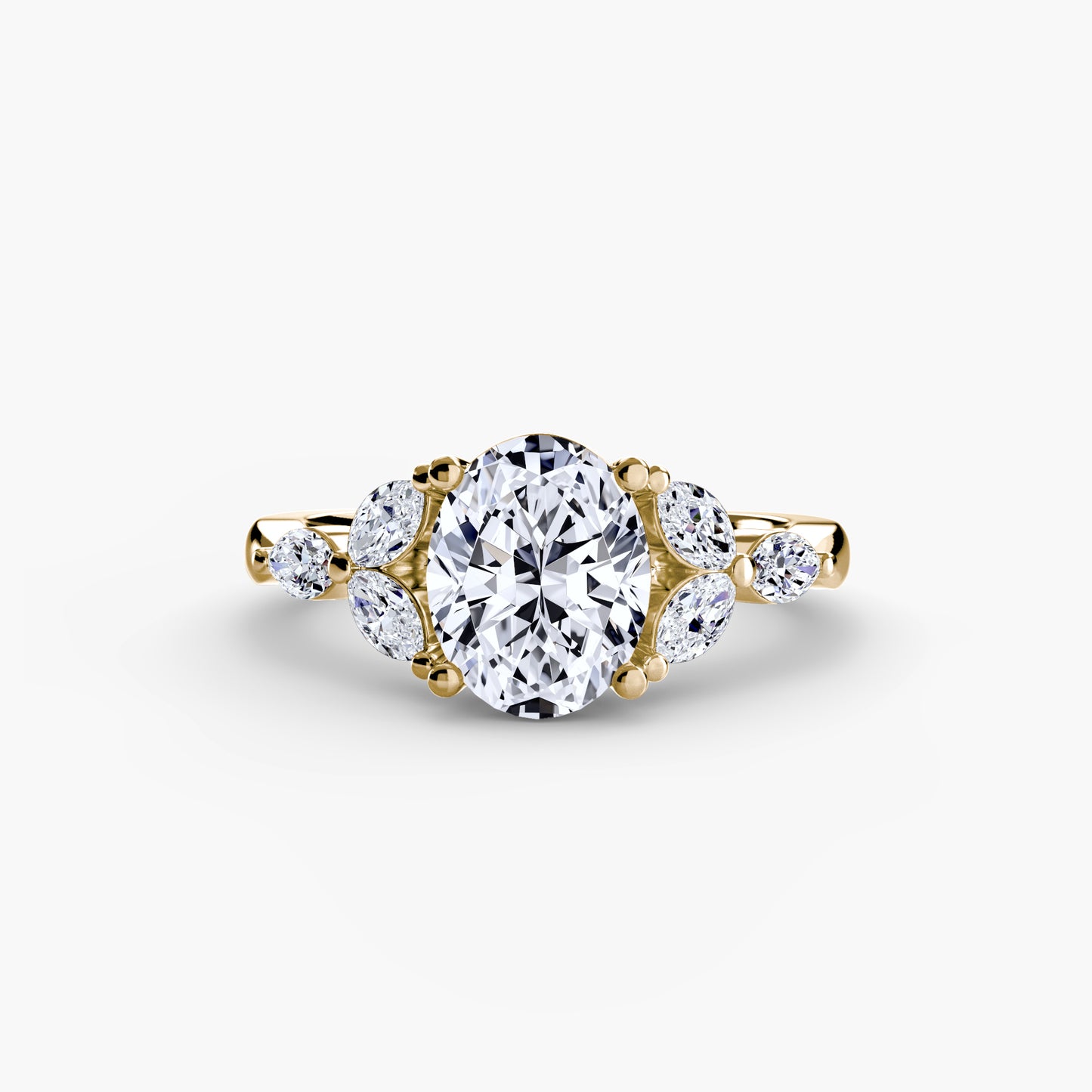 Magnolia blossom diamond Cluster Ring