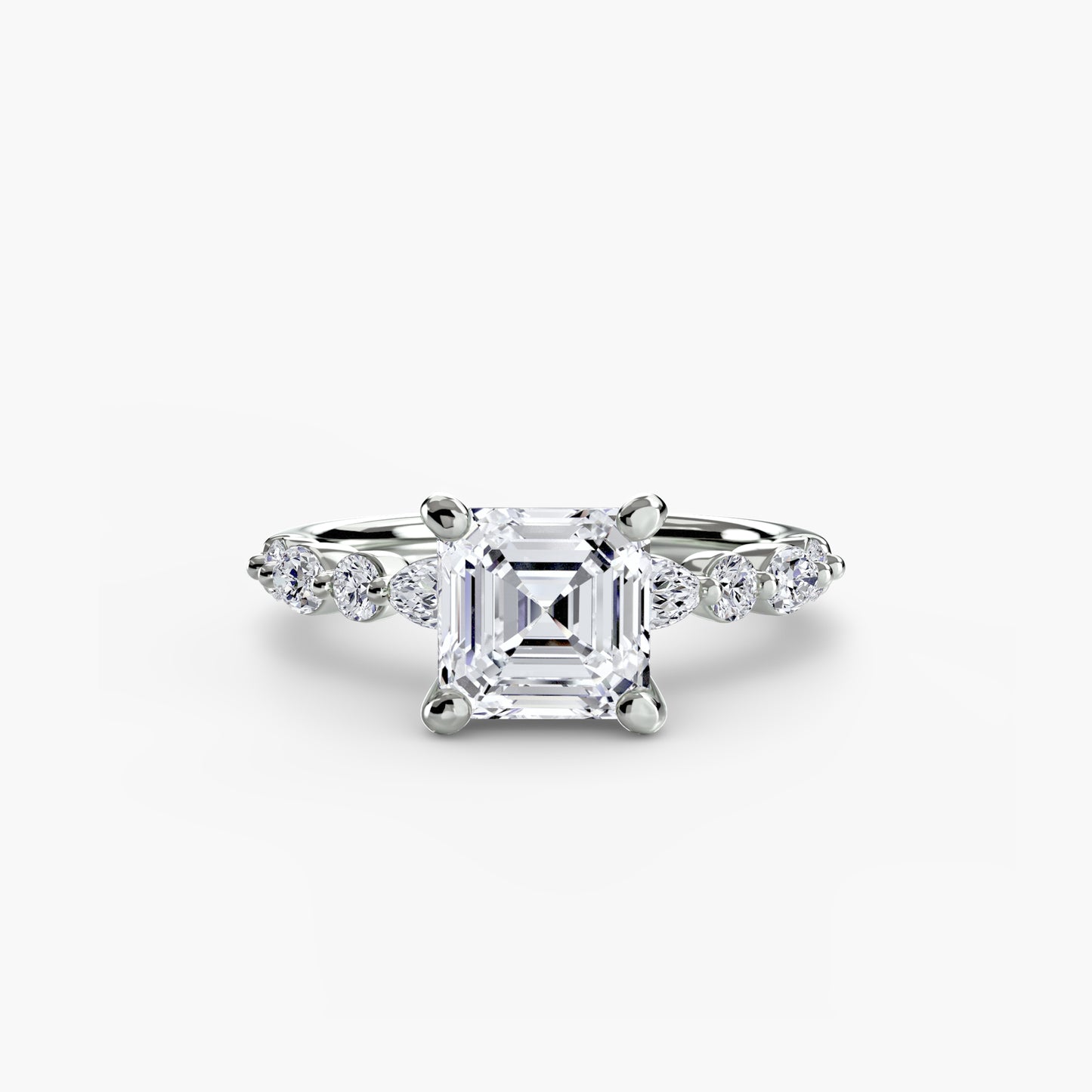 Celestial Nebula Solitaire diamond ring with Eternity Pavé