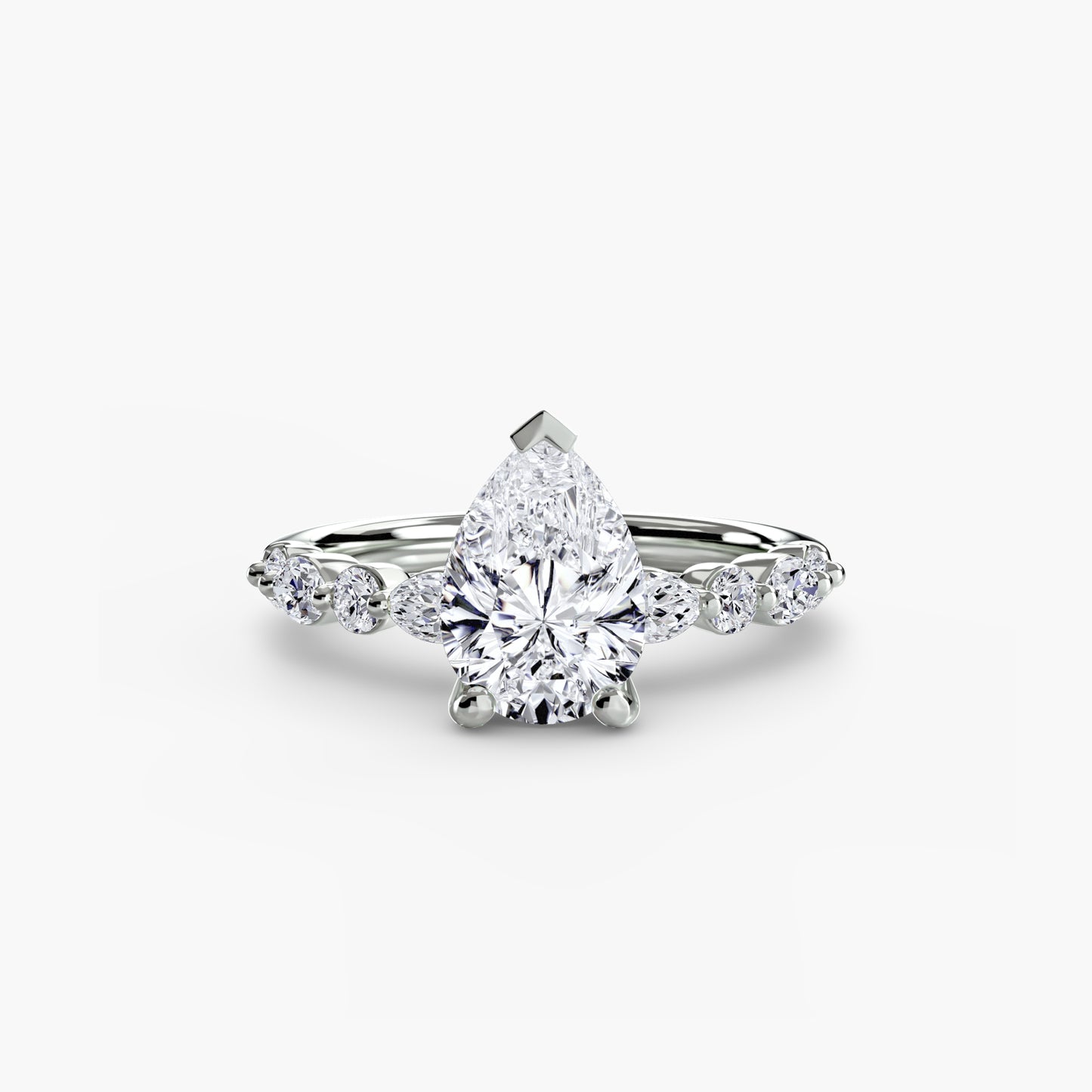 Celestial Nebula Solitaire diamond ring with Eternity Pavé