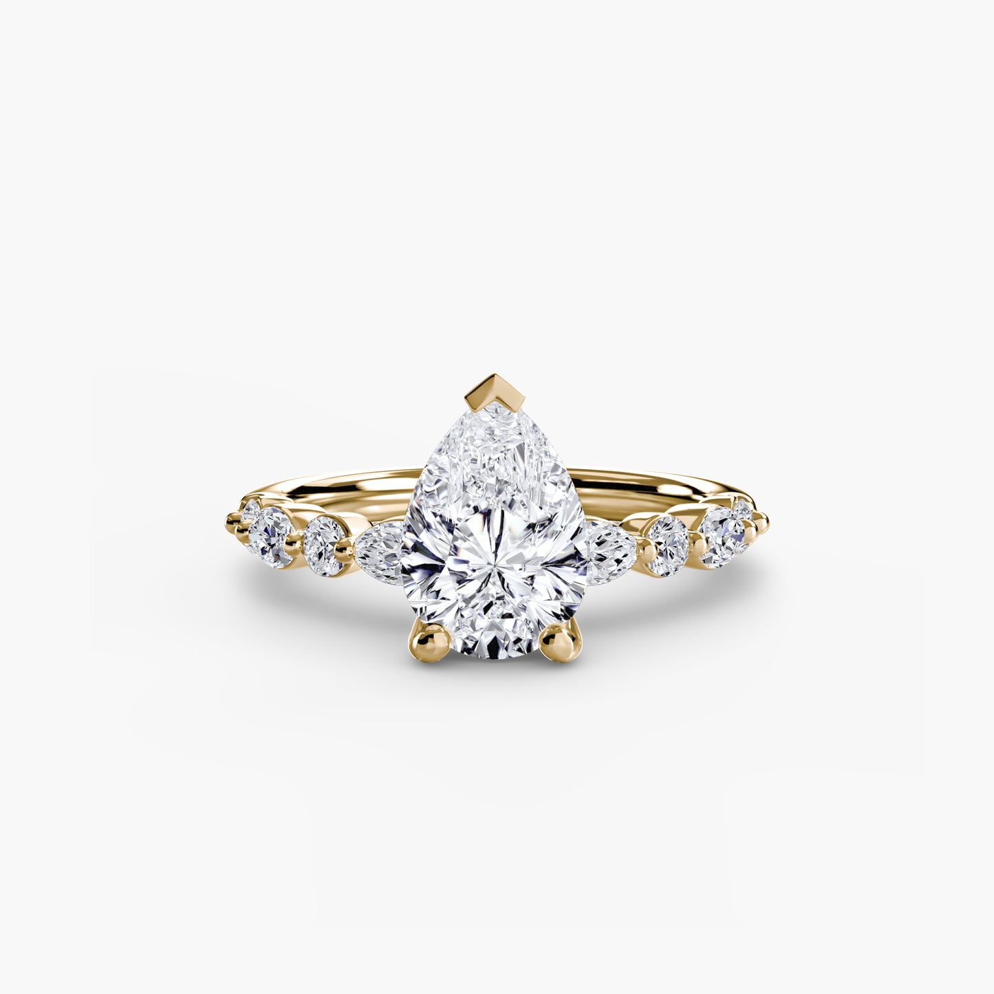 Celestial Nebula Solitaire diamond ring with Eternity Pavé