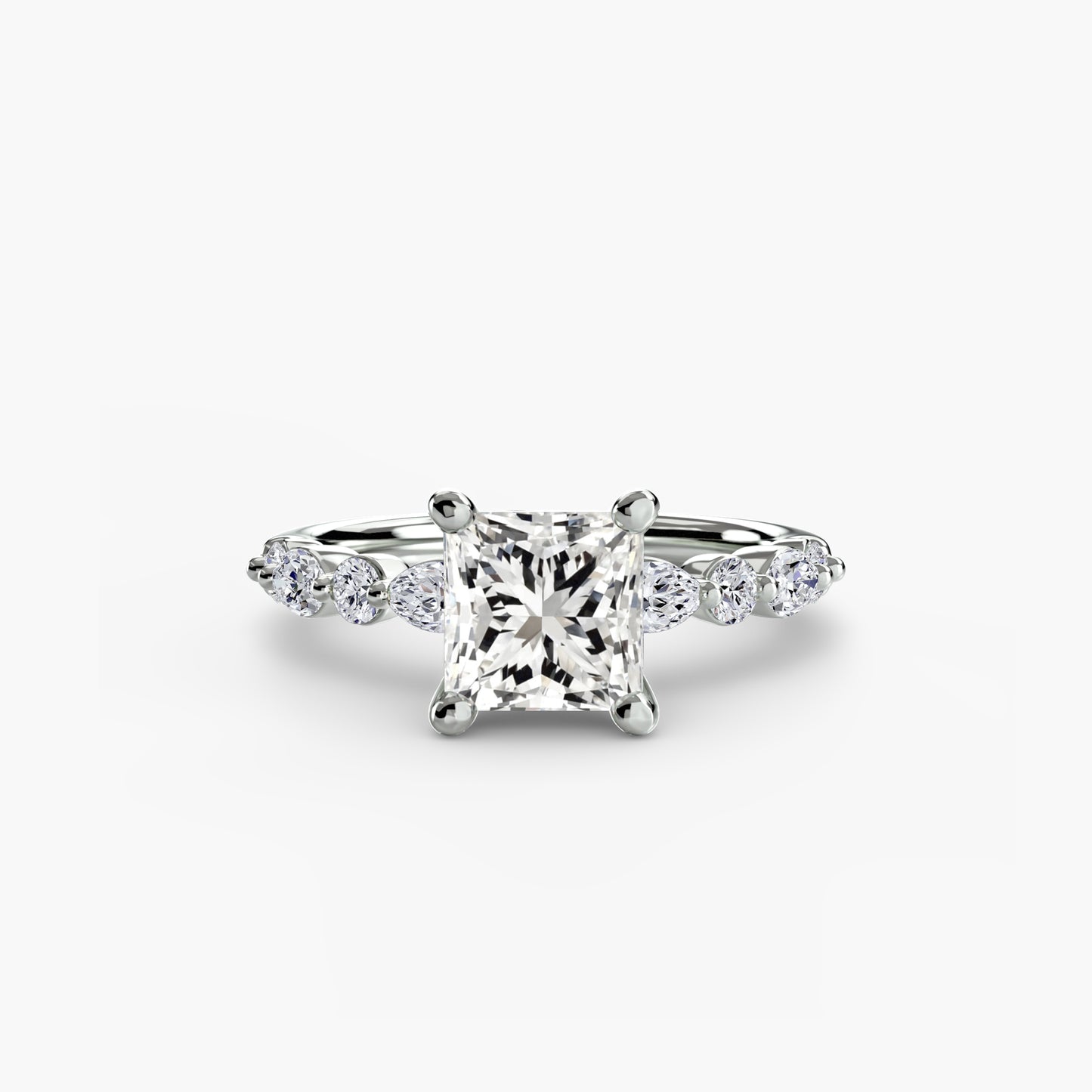 Celestial Nebula Solitaire diamond ring with Eternity Pavé