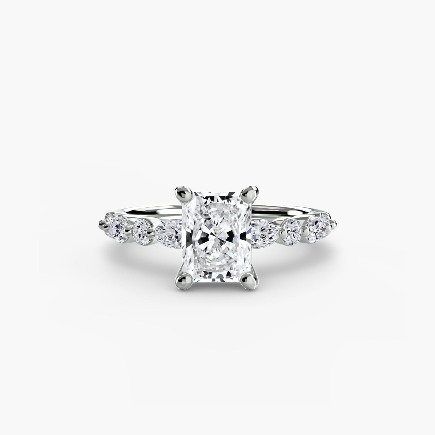Celestial Nebula Solitaire diamond ring with Eternity Pavé