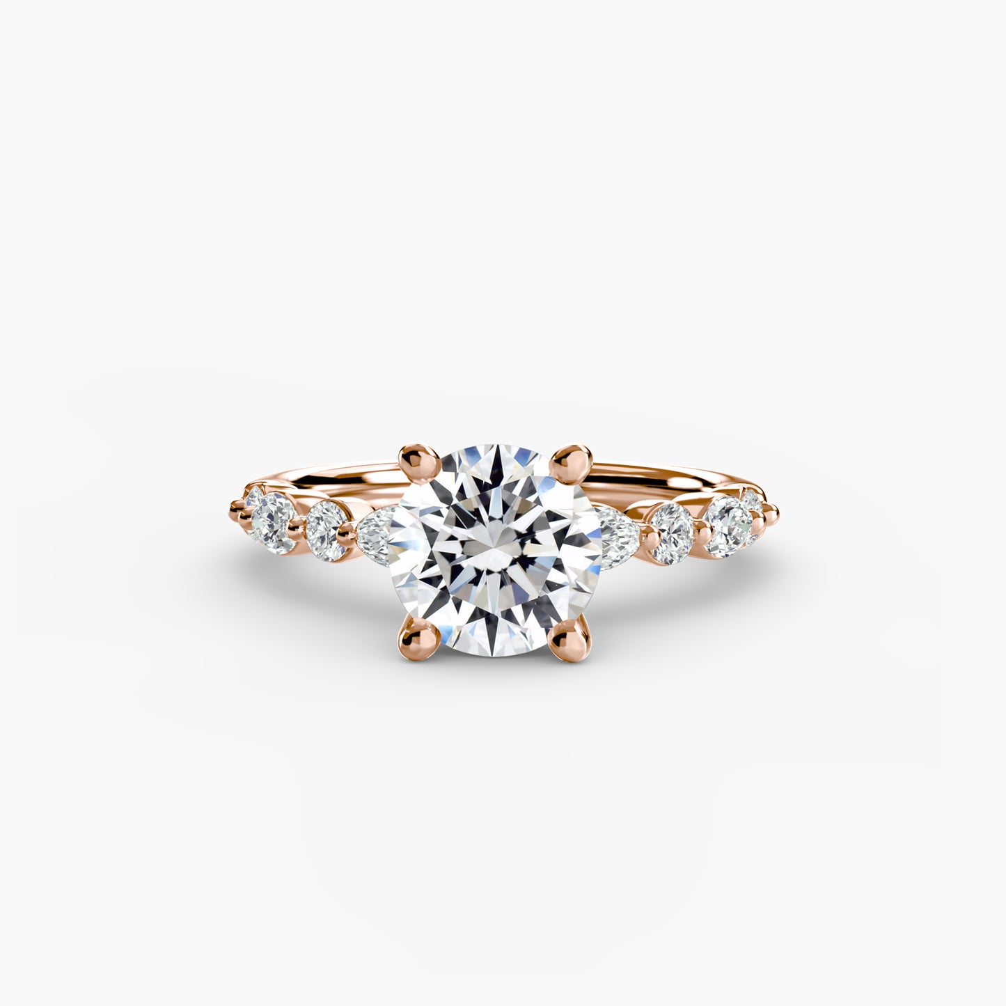 Celestial Nebula Solitaire diamond ring with Eternity Pavé