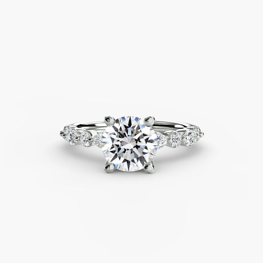 Celestial Nebula Solitaire diamond ring with Eternity Pavé