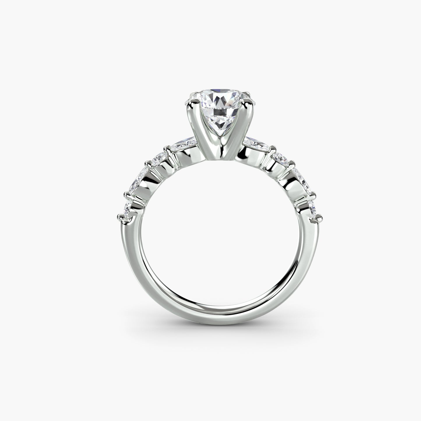 Celestial Nebula Solitaire diamond ring with Eternity Pavé