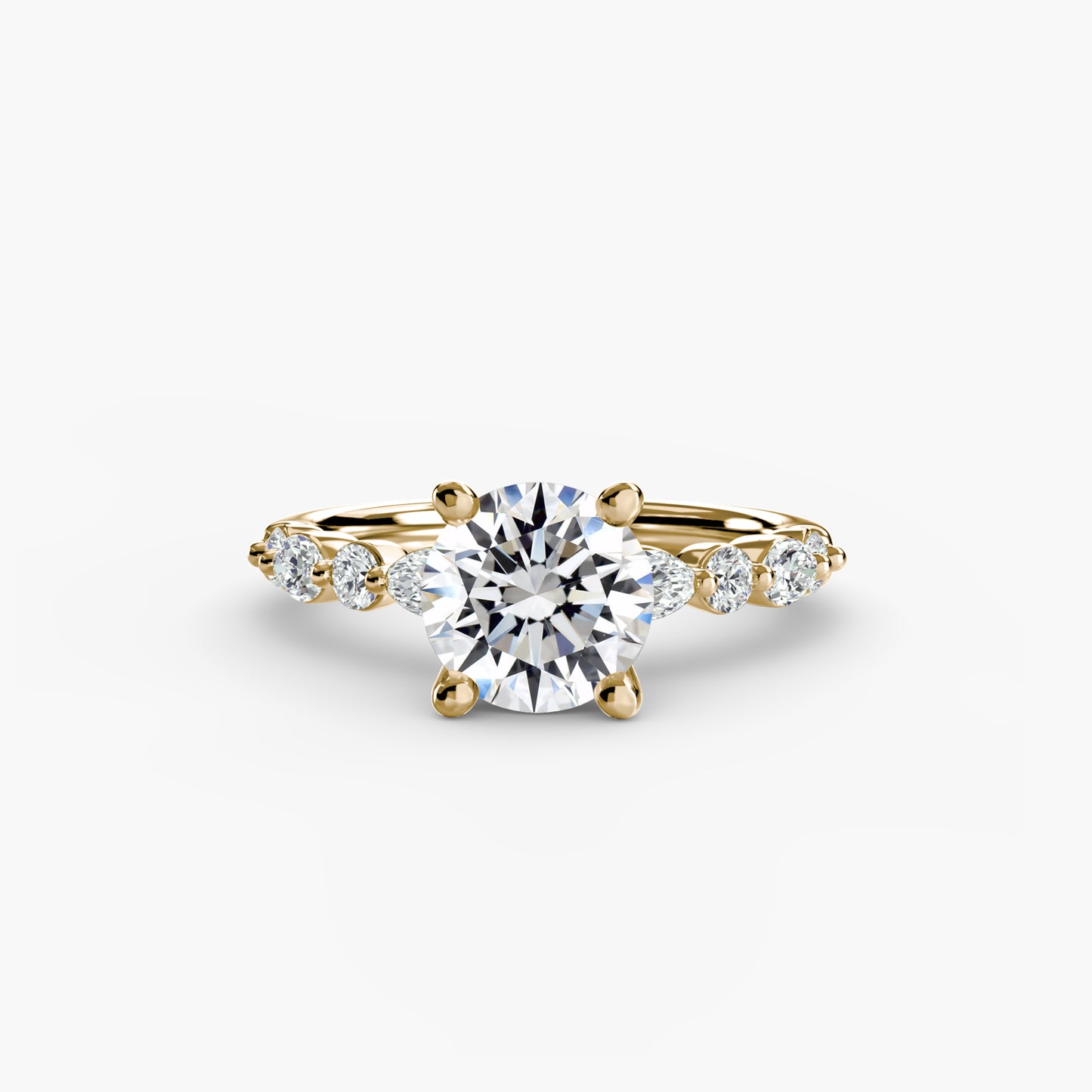 Celestial Nebula Solitaire diamond ring with Eternity Pavé