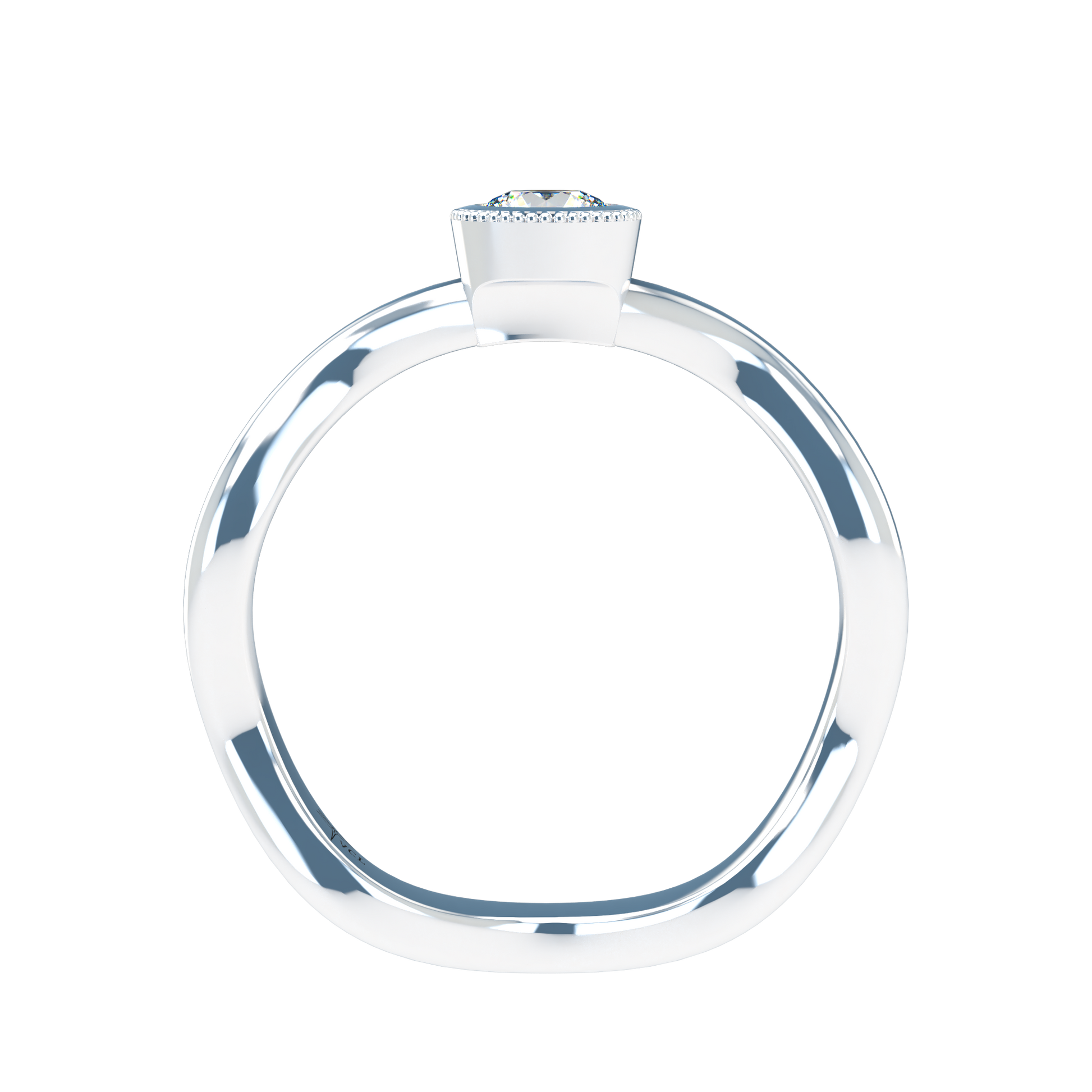 Customizable Diamond Bezel/Prong Wave stacking Ring - ™ Joaillerie VCL