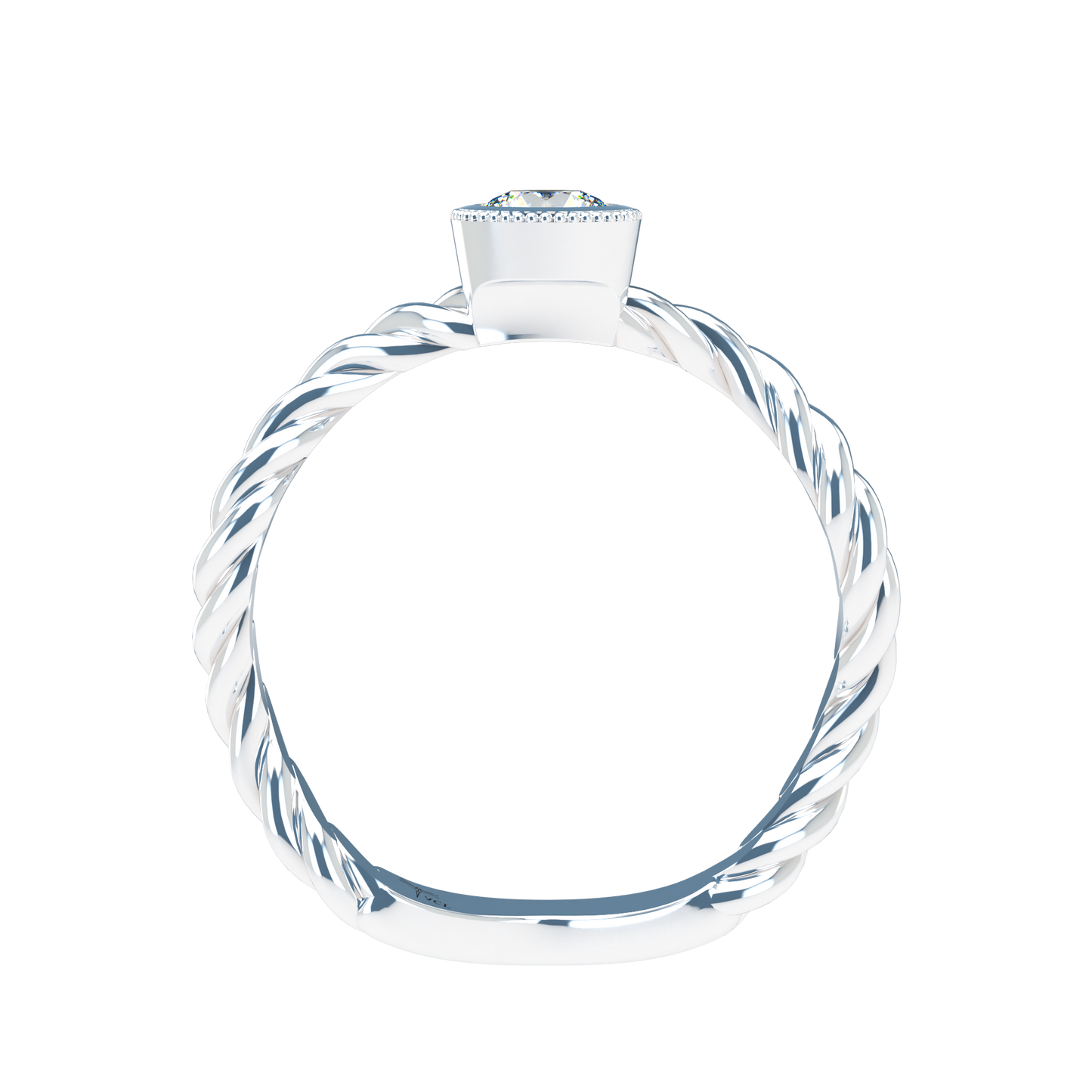 Customizable Diamond Bezel/Prong Wave stacking Ring - ™ Joaillerie VCL