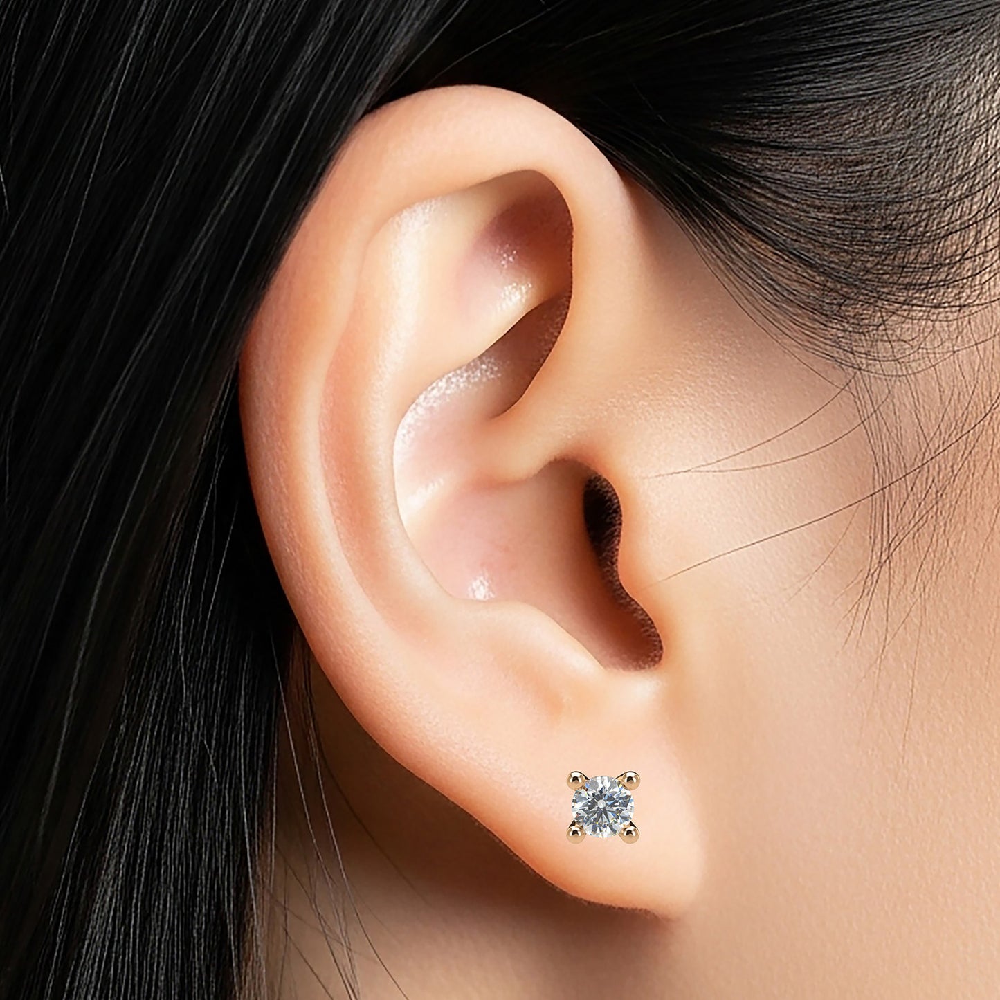 Small Martini 4 Prongs Diamond Studs 0.15ct - 0.50ct