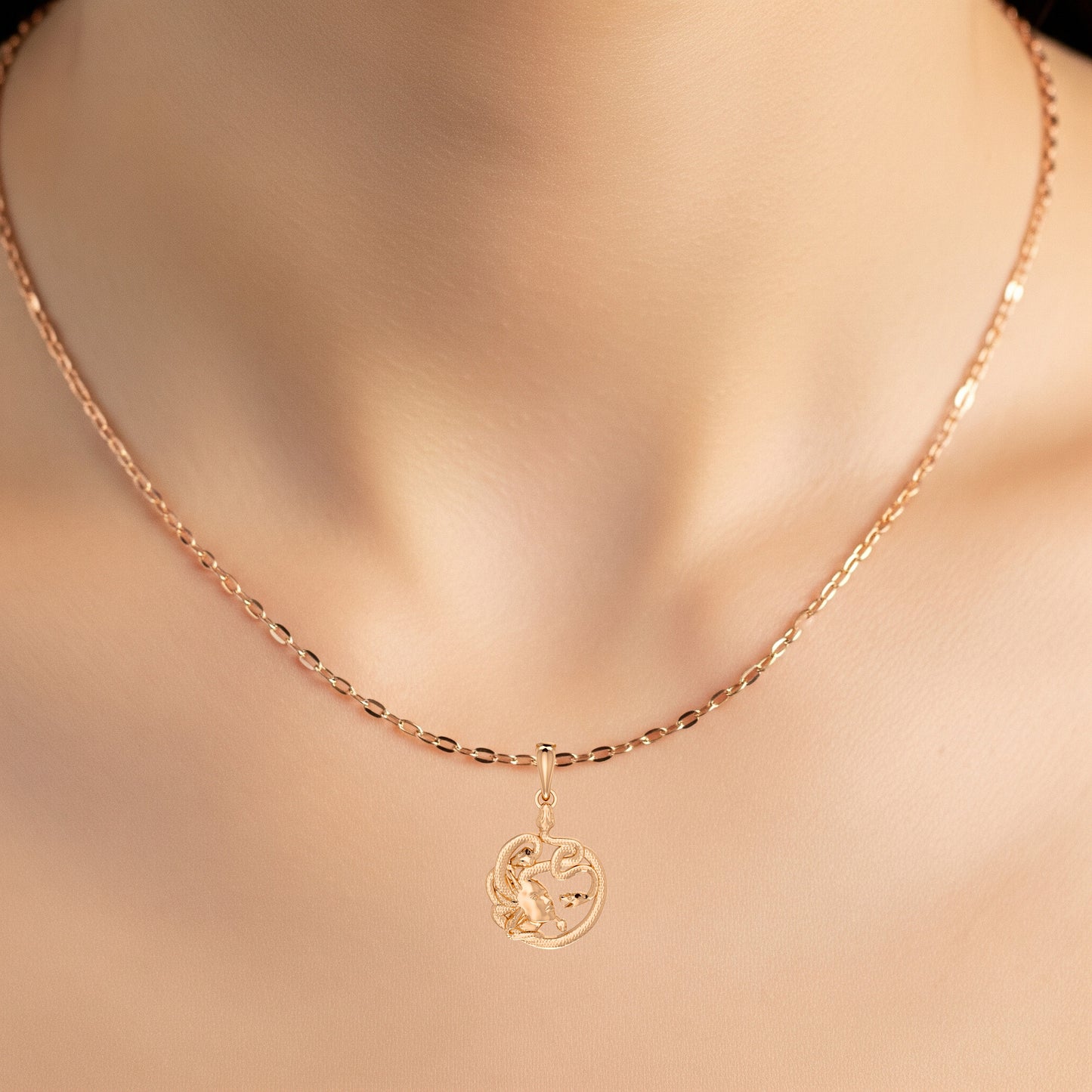 Gold Medusa Pendant