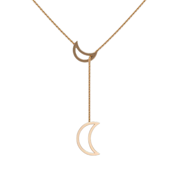 Crescent Moon Lariat Necklace