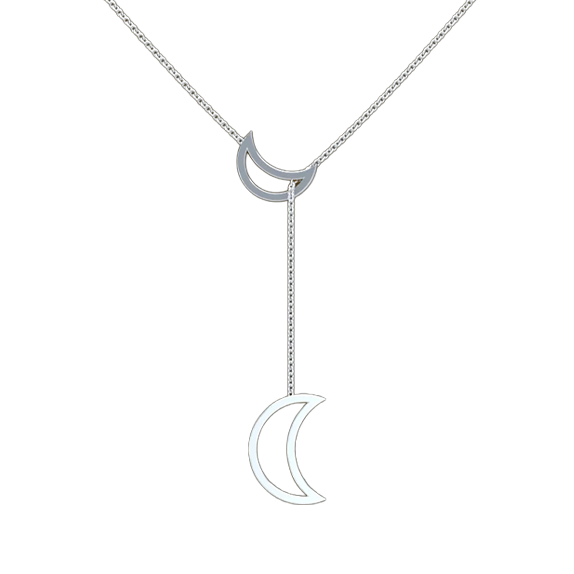 Crescent Moon Lariat Necklace