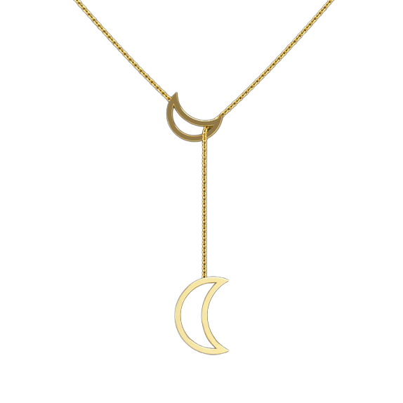 Crescent Moon Lariat Necklace