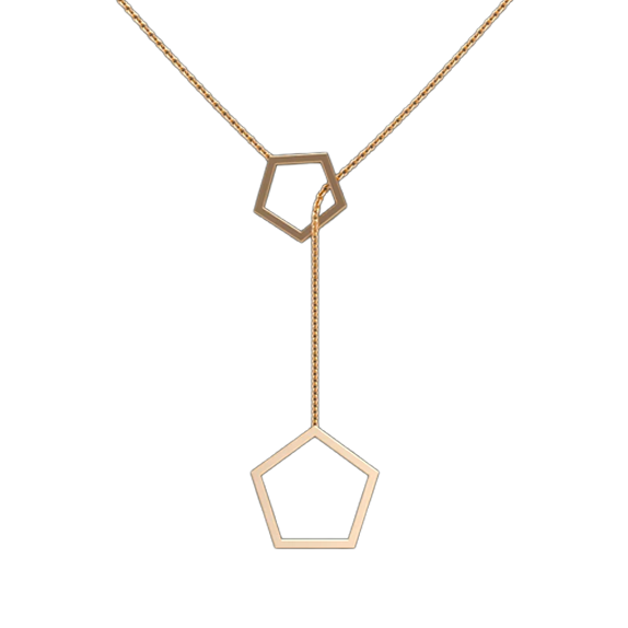 Pentagon Lariat Necklace
