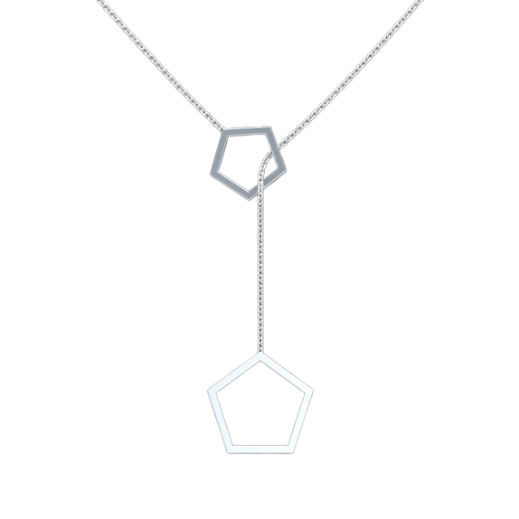 Pentagon Lariat Necklace